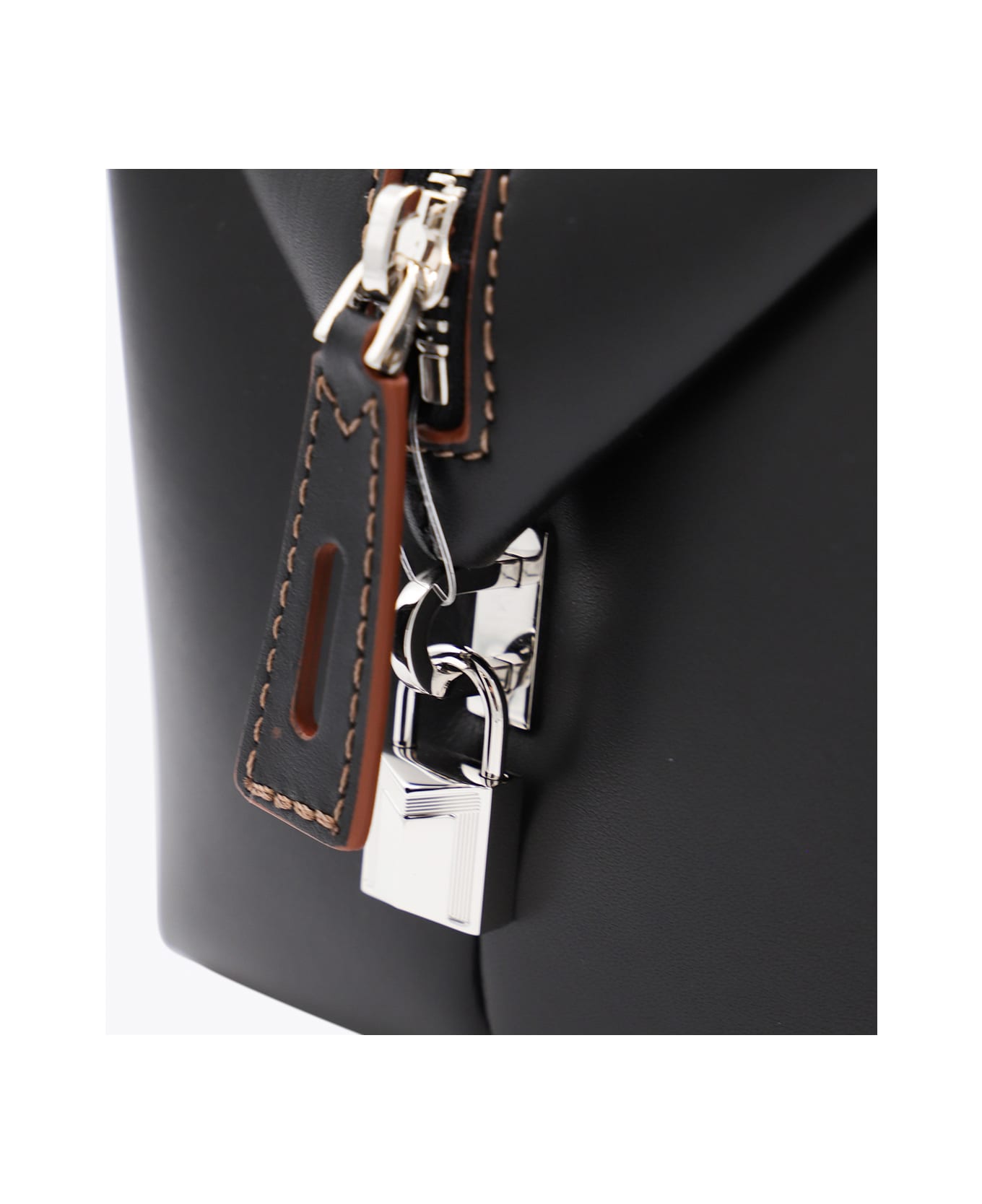 Max Mara Black Leather Holdallm Top Handle Bag - Black