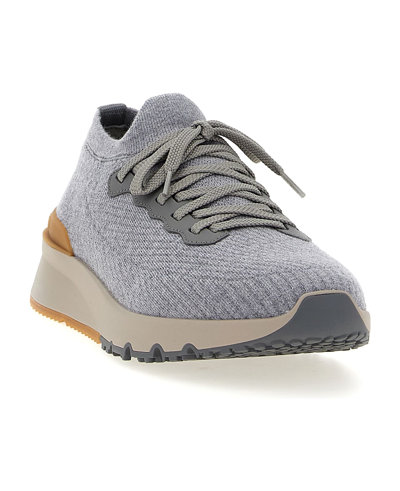 Brunello Cucinelli Knitted Sneakers - Gray