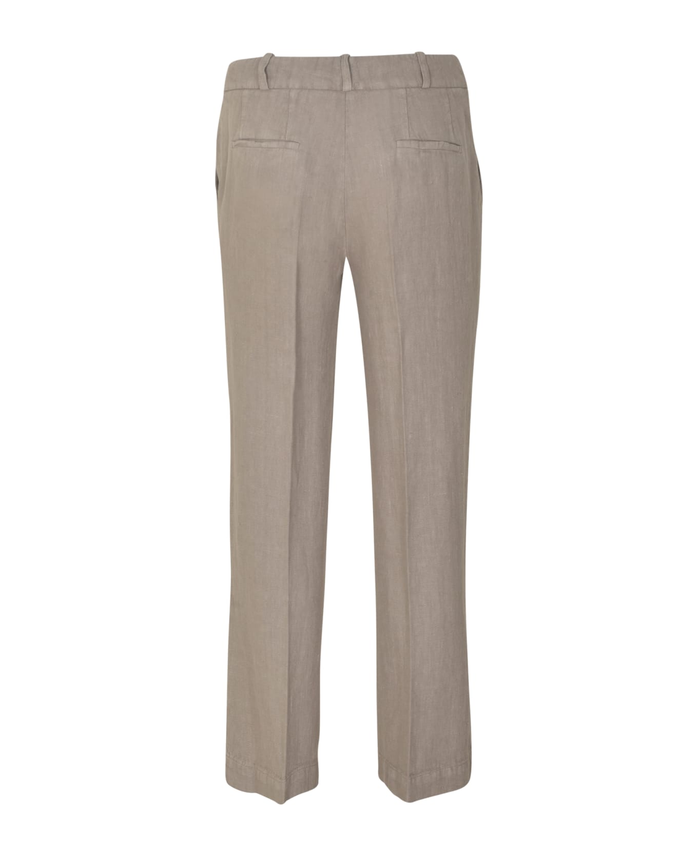 Kiltie Straight Leg Plain Gabbana Trousers - Natural