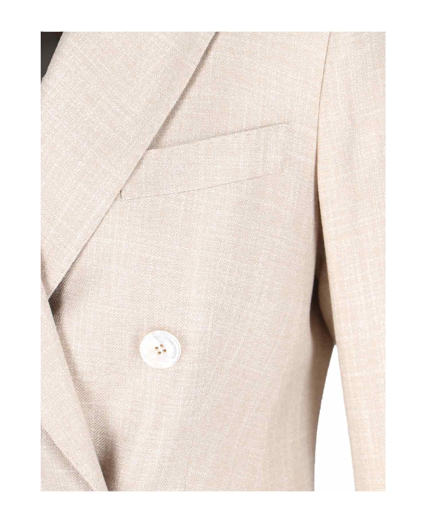 Kiton Double-breasted Blazer - Beige