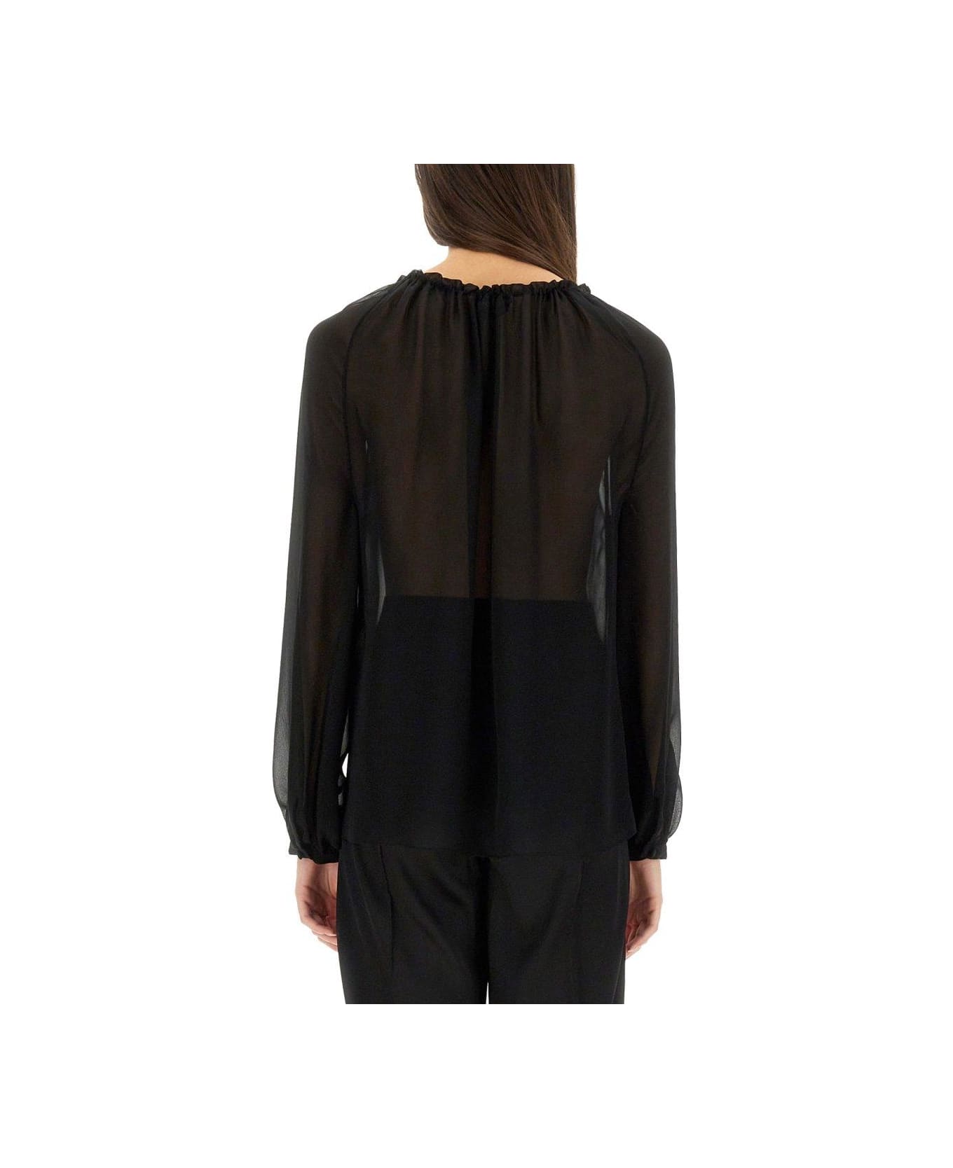 Tom Ford Gathered Top - BLACK