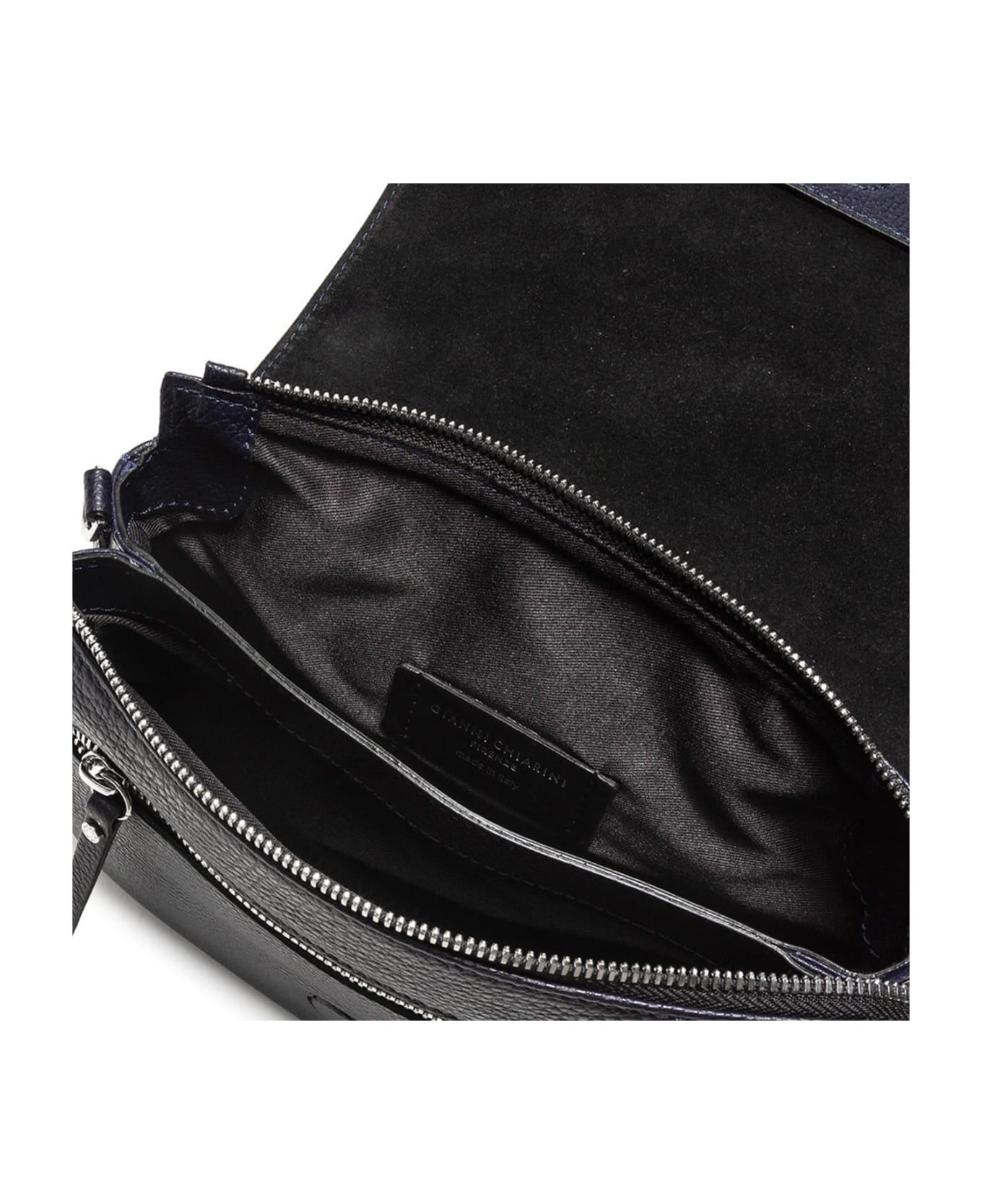 Gianni Chiarini Three Navy Blue Leather Shoulder Bag - NAVY