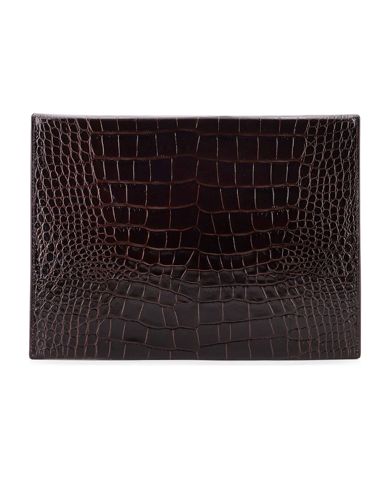 Tom Ford Crocodile-print Leather Document Holder - Brown