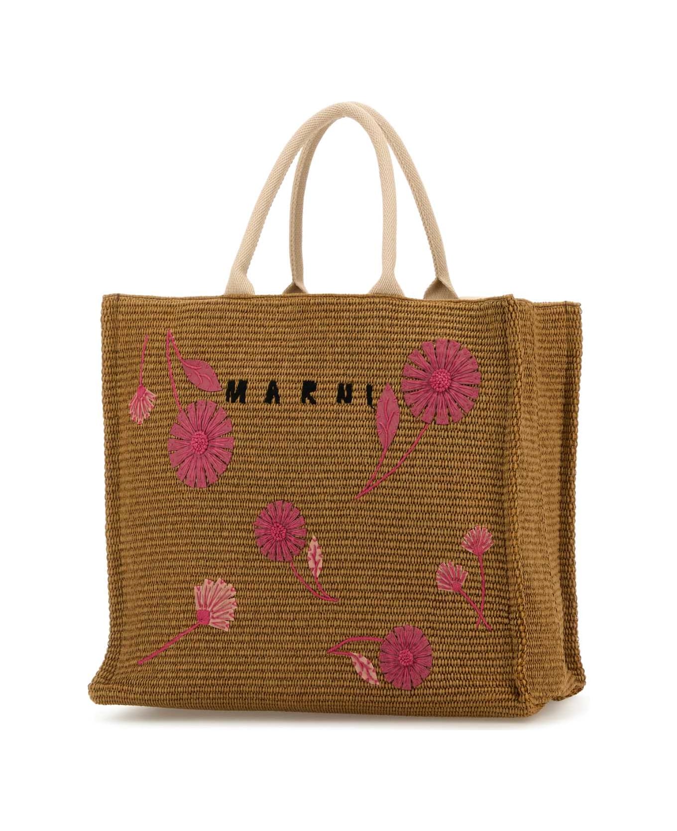 Marni Caramel Raffia Shopping Bag - Z0R42