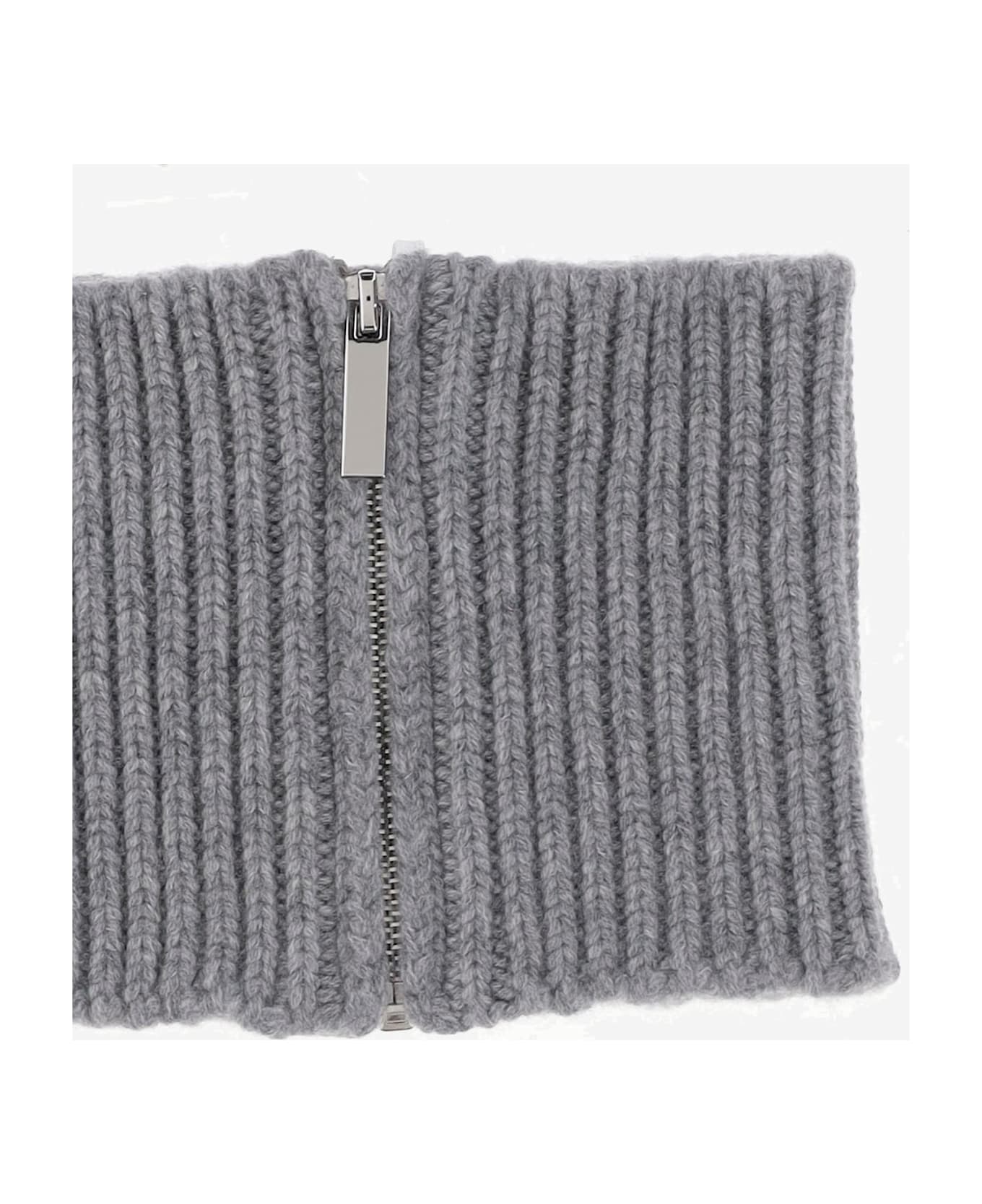 Sa Su Phi Cashmere Knit Cash Collar - Grey
