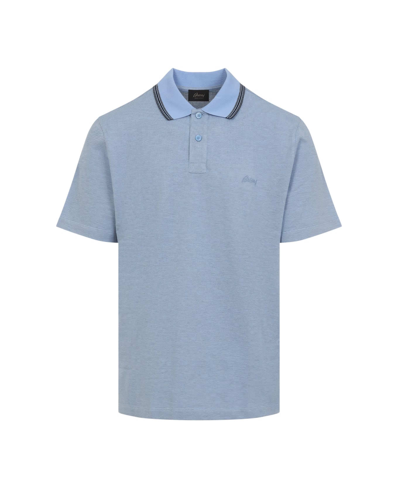 Brioni Cotton Polo - Lead Sky Blue