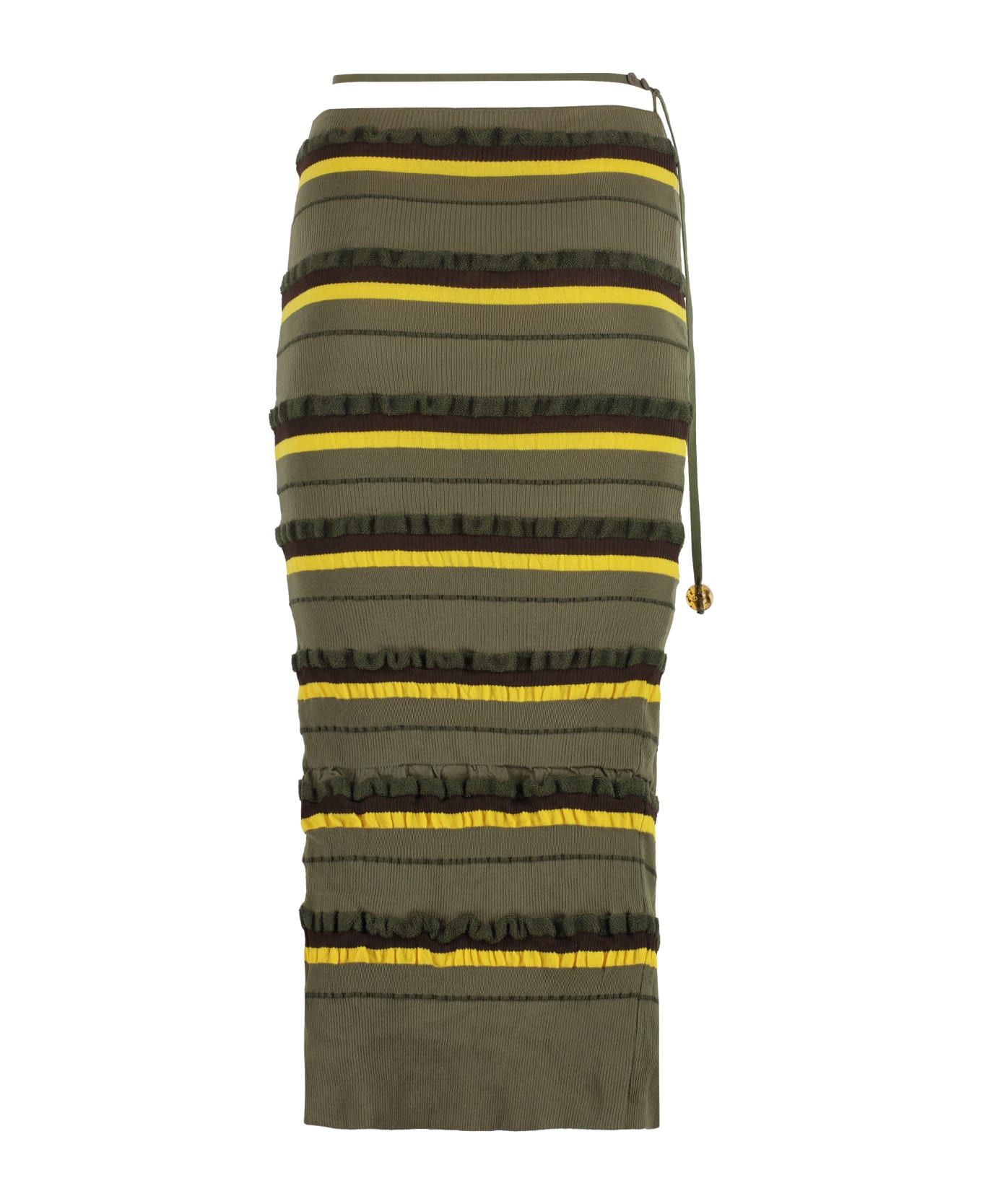 Jacquemus Concha Striped Knit Midi Dress - green