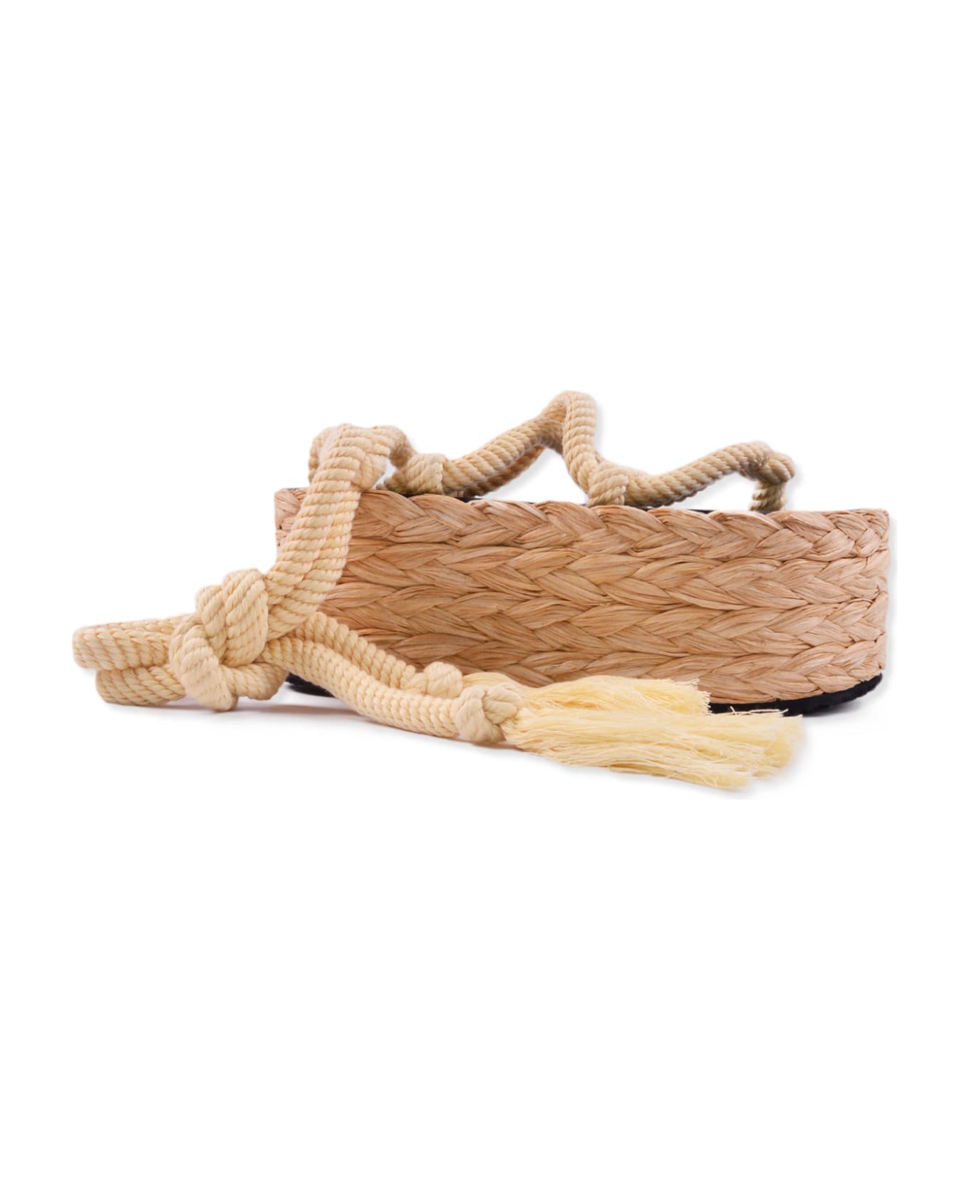 Isabel Marant Elif Wedge Braided Raffia Sandal - NATURAL