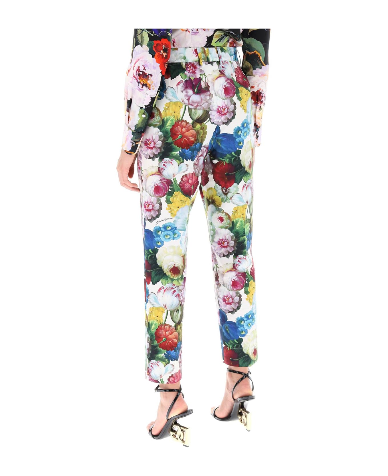 Dolce & Gabbana Nocturnal Flower Cigarette Pants - FIORE NOTTURNO F BCO ボトムス
