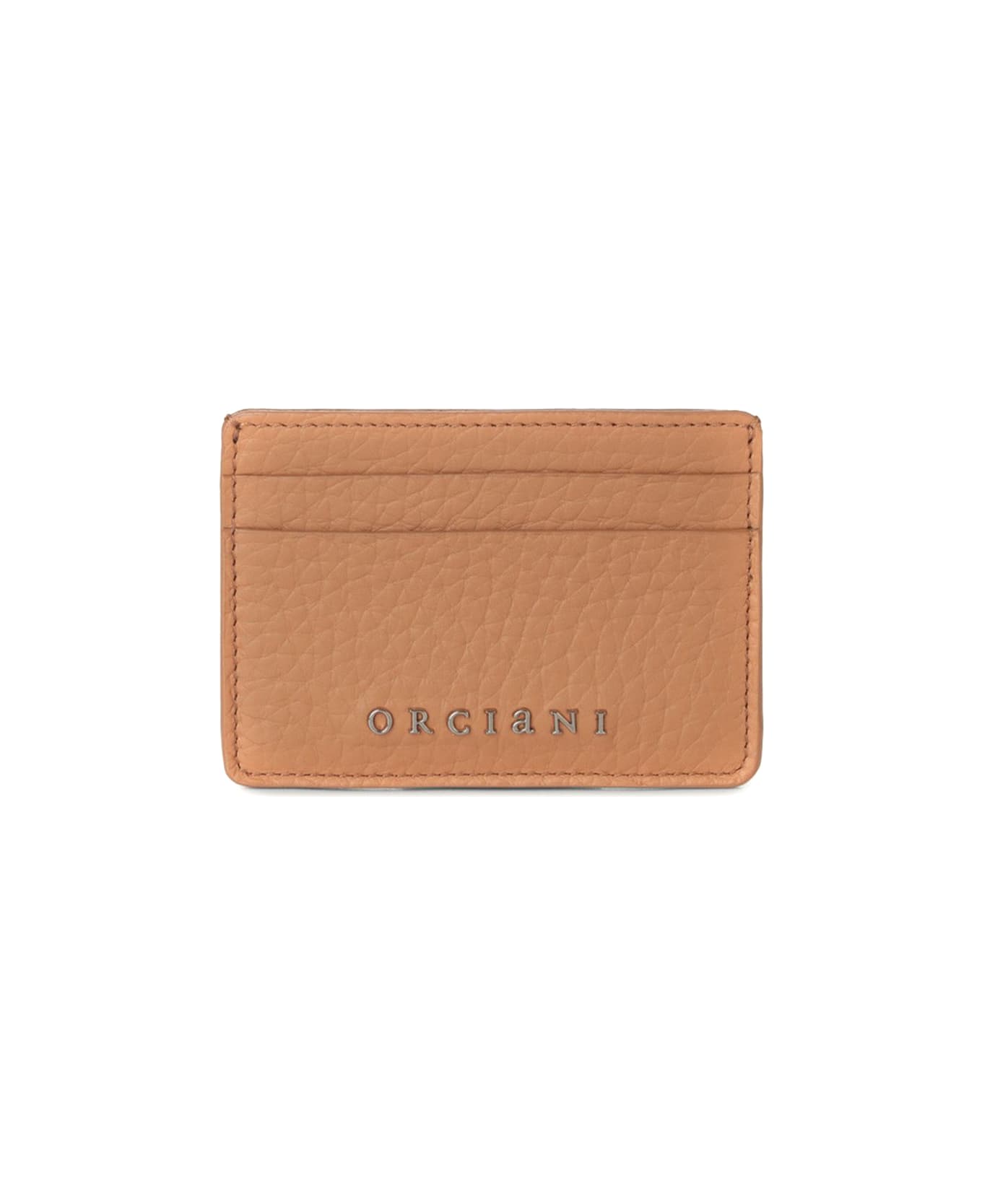 Orciani Brown Soft Leather Card Holder - Camel クラッチバッグ