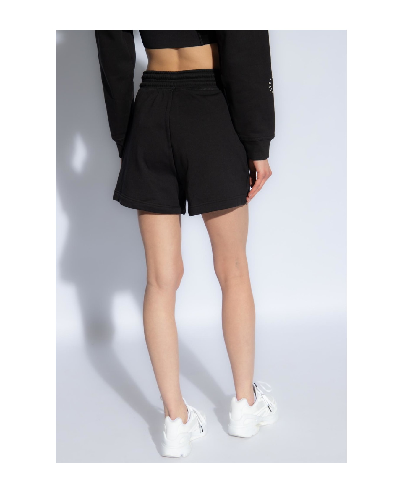 Adidas by Stella McCartney Shorts With Logo - Black ショートパンツ