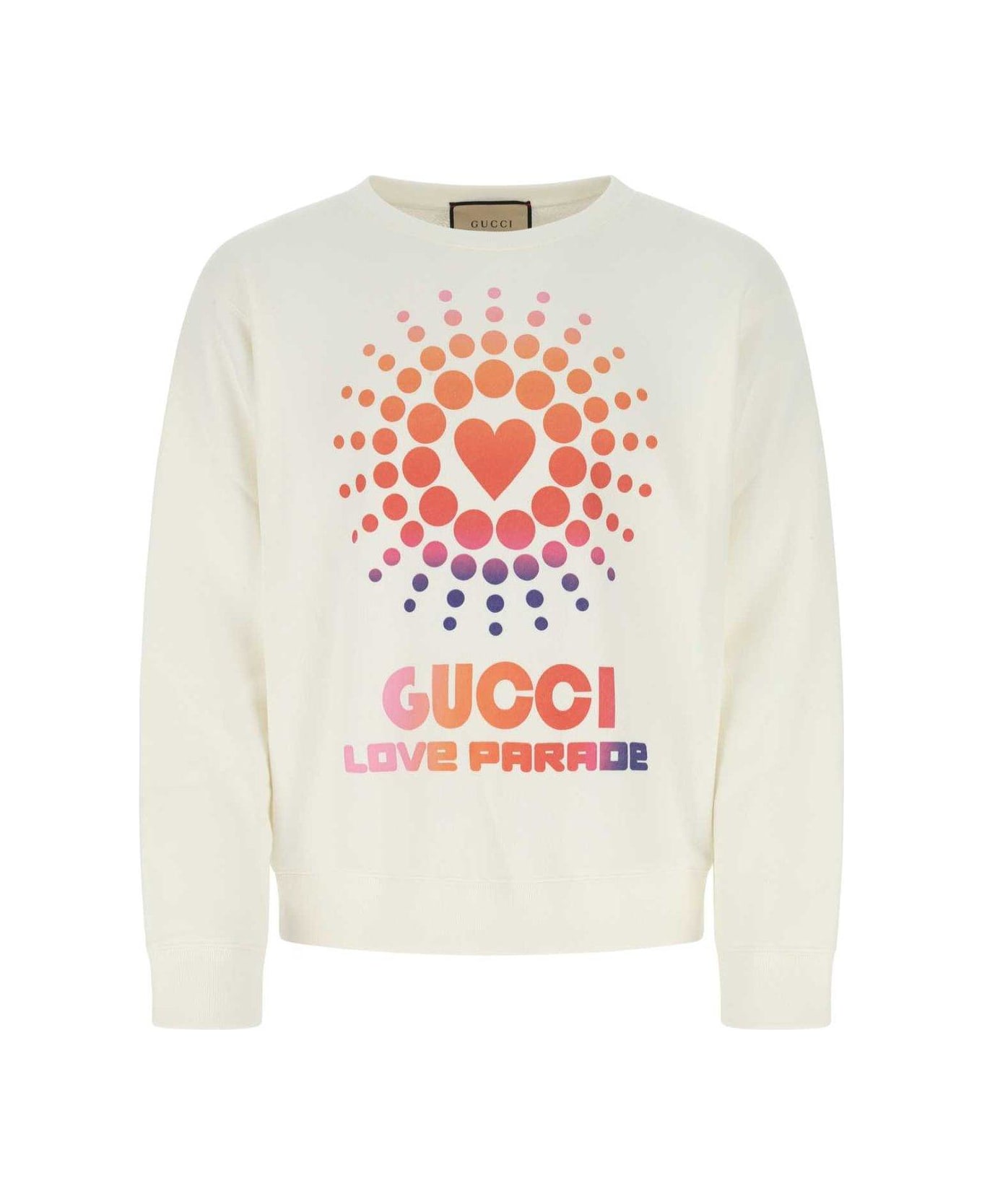 Gucci Logo Printed Long-sleeved Sweatshirt - Bianco
