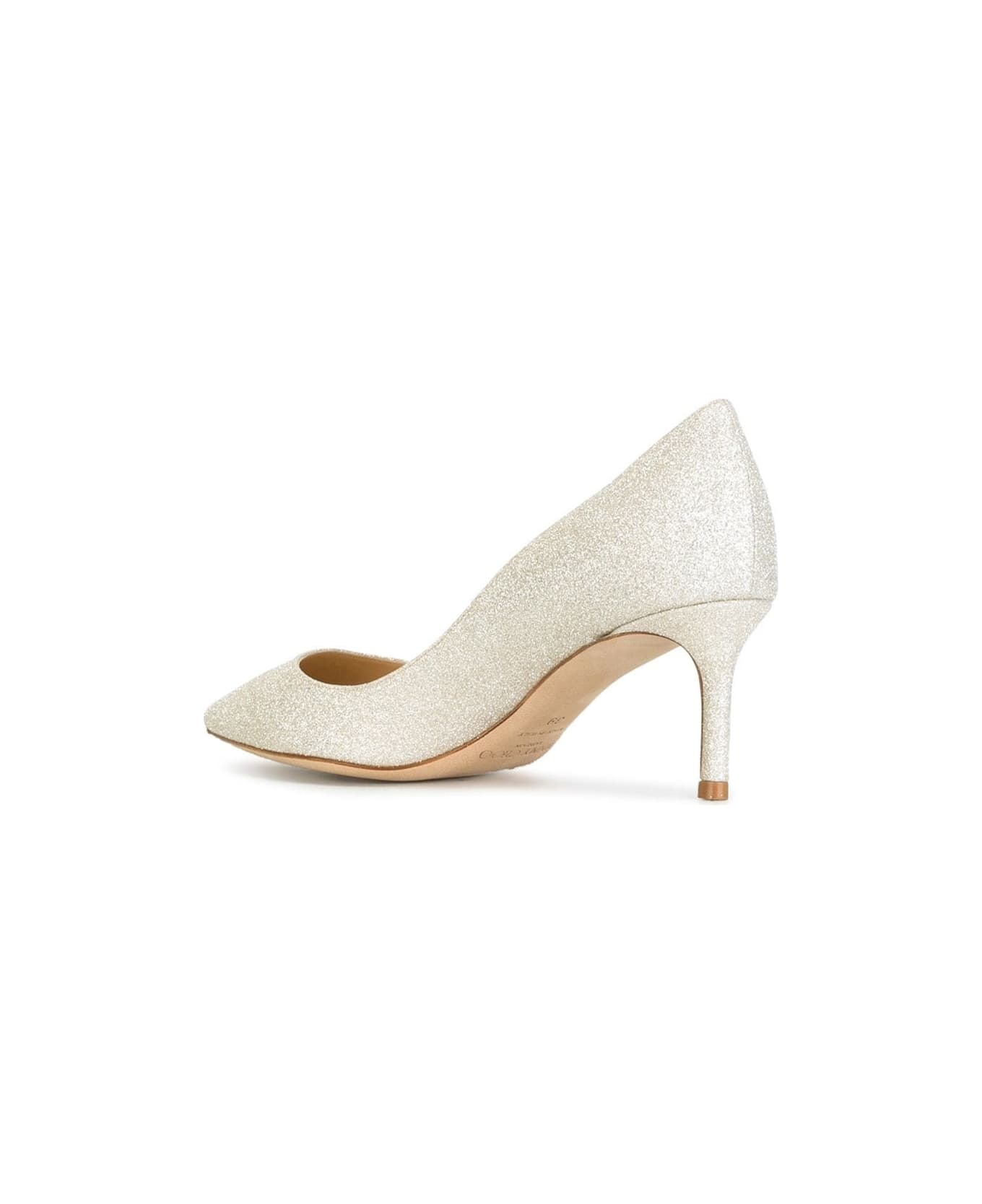 Jimmy Choo 
romy
 White Pumps With All-obver Glitter Embellishment In Textile Woman - Silver