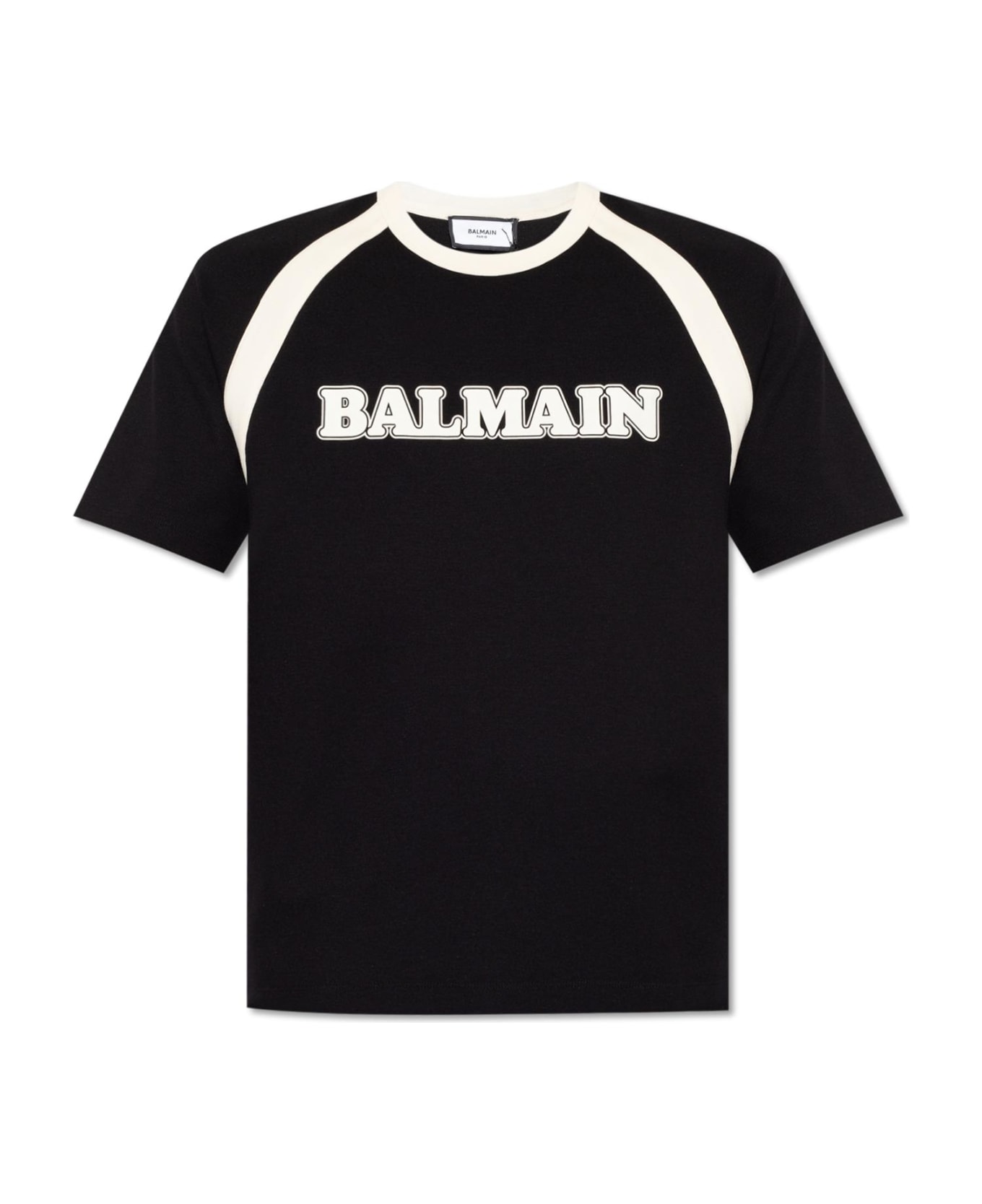 Balmain T-shirt With Logo - Noir\creme シャツ