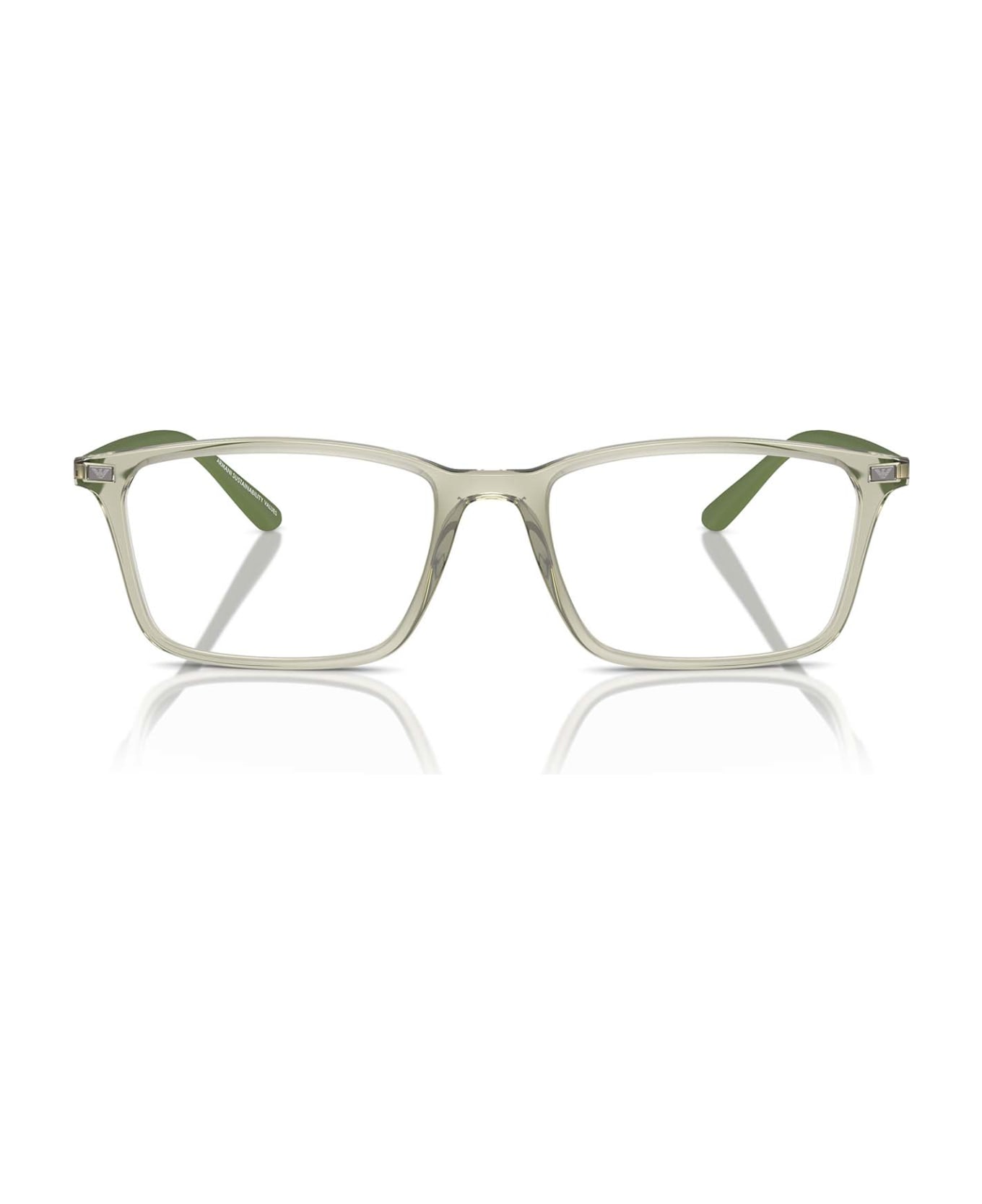 Emporio Armani Ea3237 Shiny Transparent Green Glasses - Shiny Transparent Green