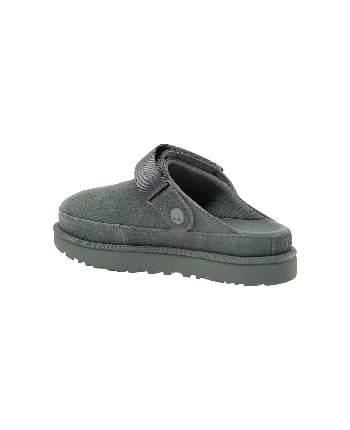 UGG 'goldenstar' Grey Clog With Embossed Logo In Suede Woman - Grey