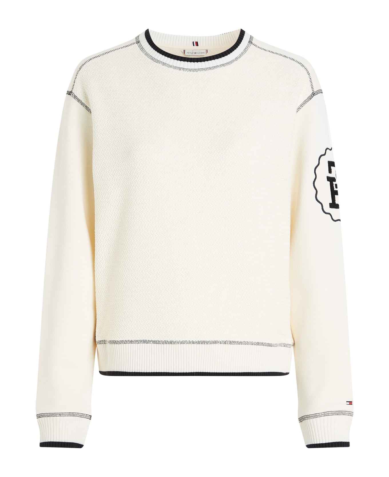 Tommy Hilfiger Regular Fit Woven Sweatshirt With Th Monogram - CALICO フリース