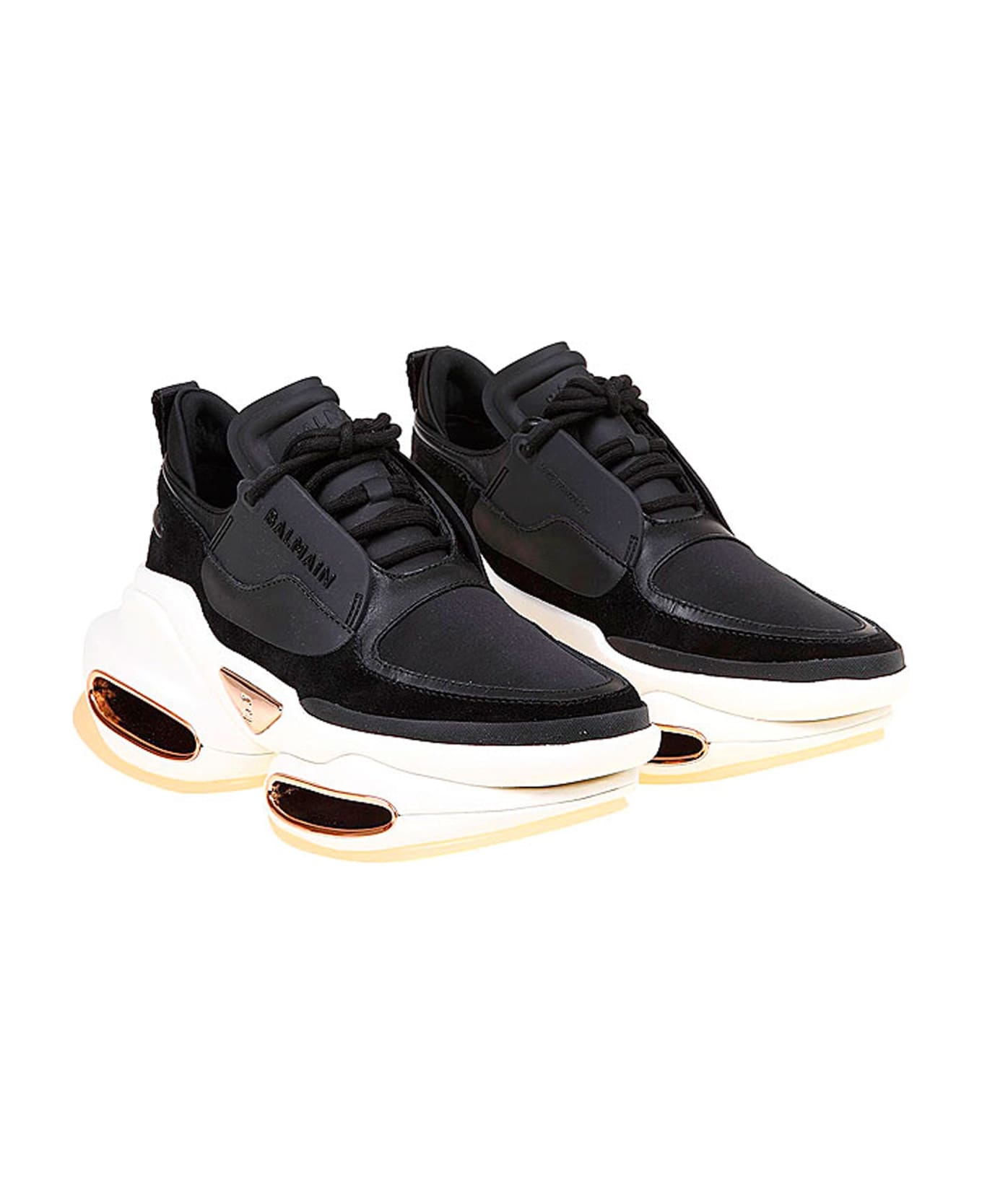 Balmain Leather And Fabric Sneakers - Black