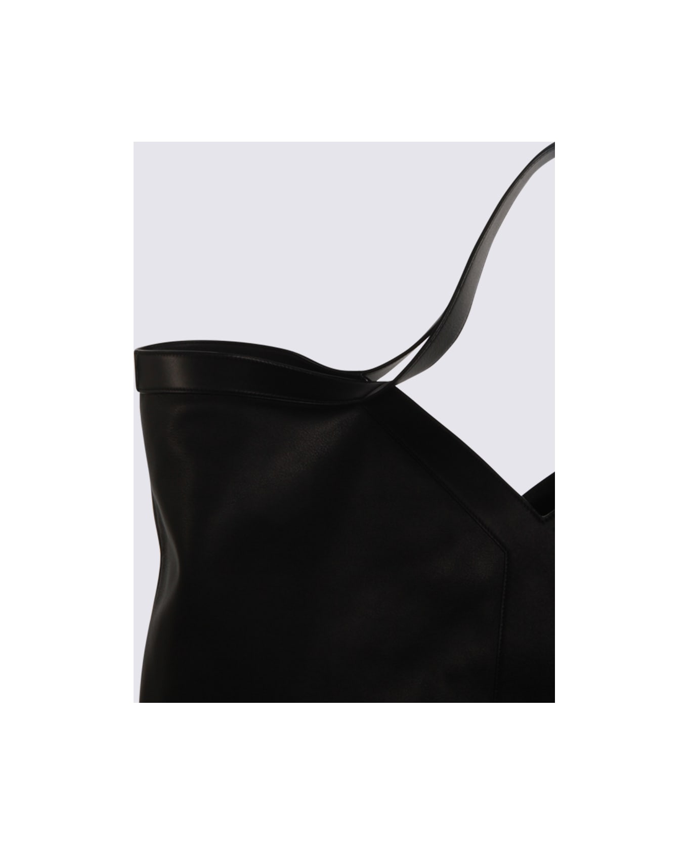 Saint Laurent Black Leather Y Maxi Top Handle Bag - Black