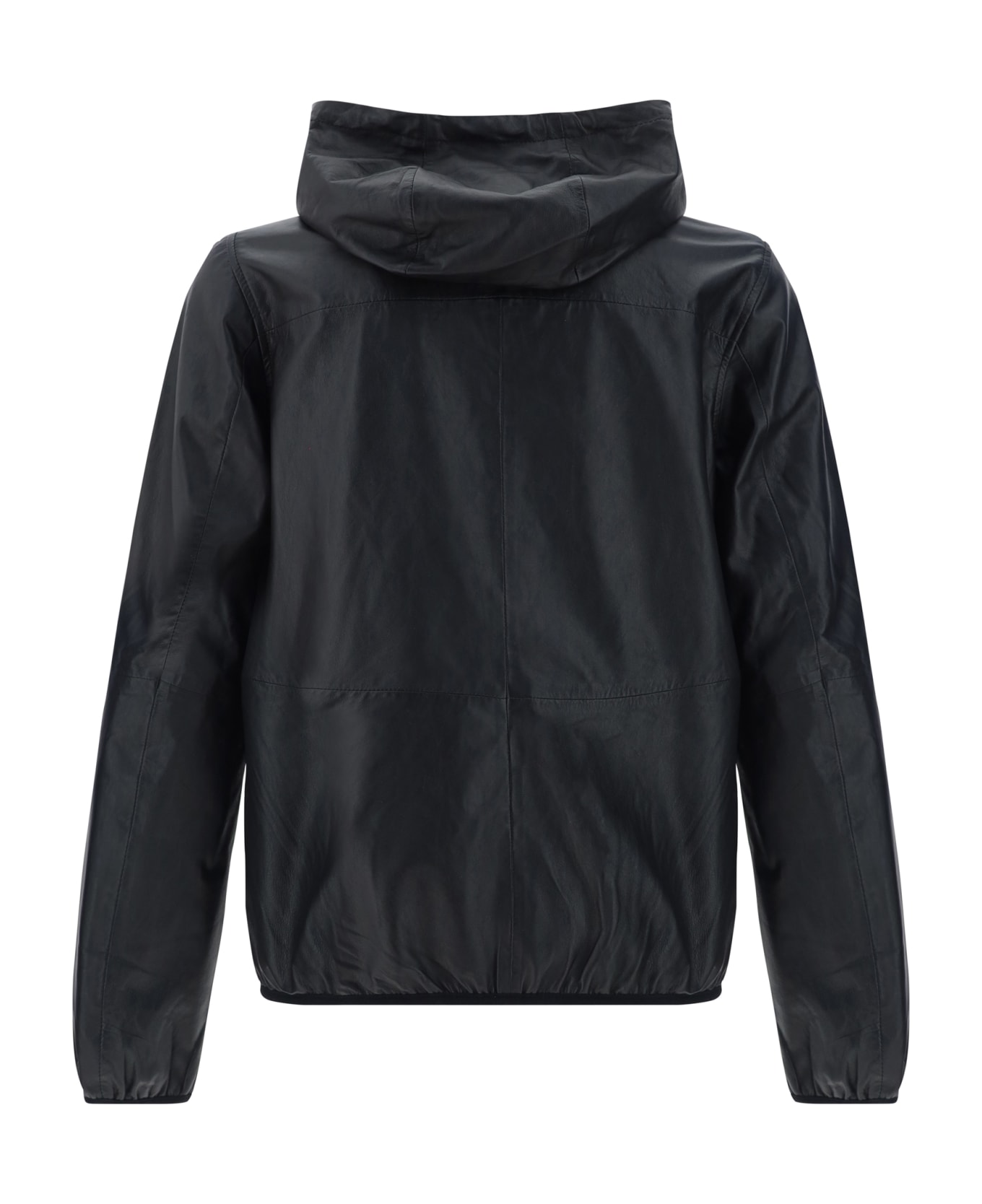 D'Amico Leather Dominic Reversible Jacket - Drum Dyed+nylon+nylon Nero/militare