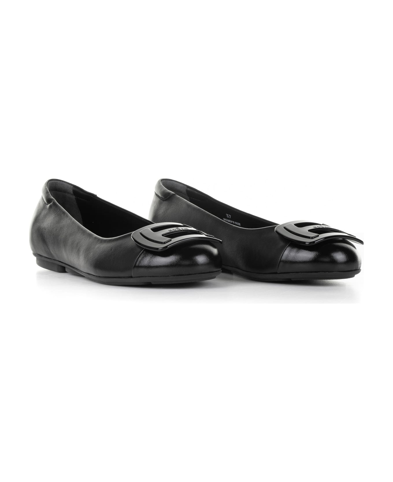 Hogan H661 Patent Leather Ballet Flats - Black フラットシューズ