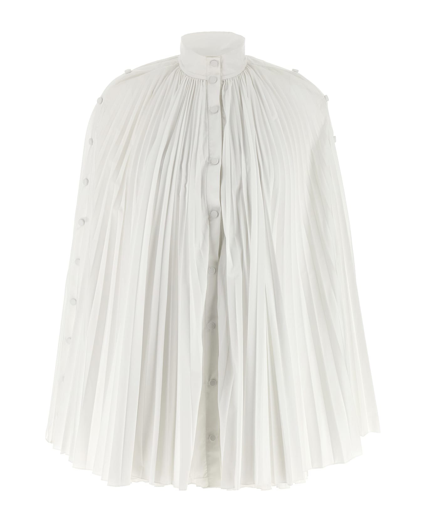 Giovanni Bedin Pleated Dress With Cape - White