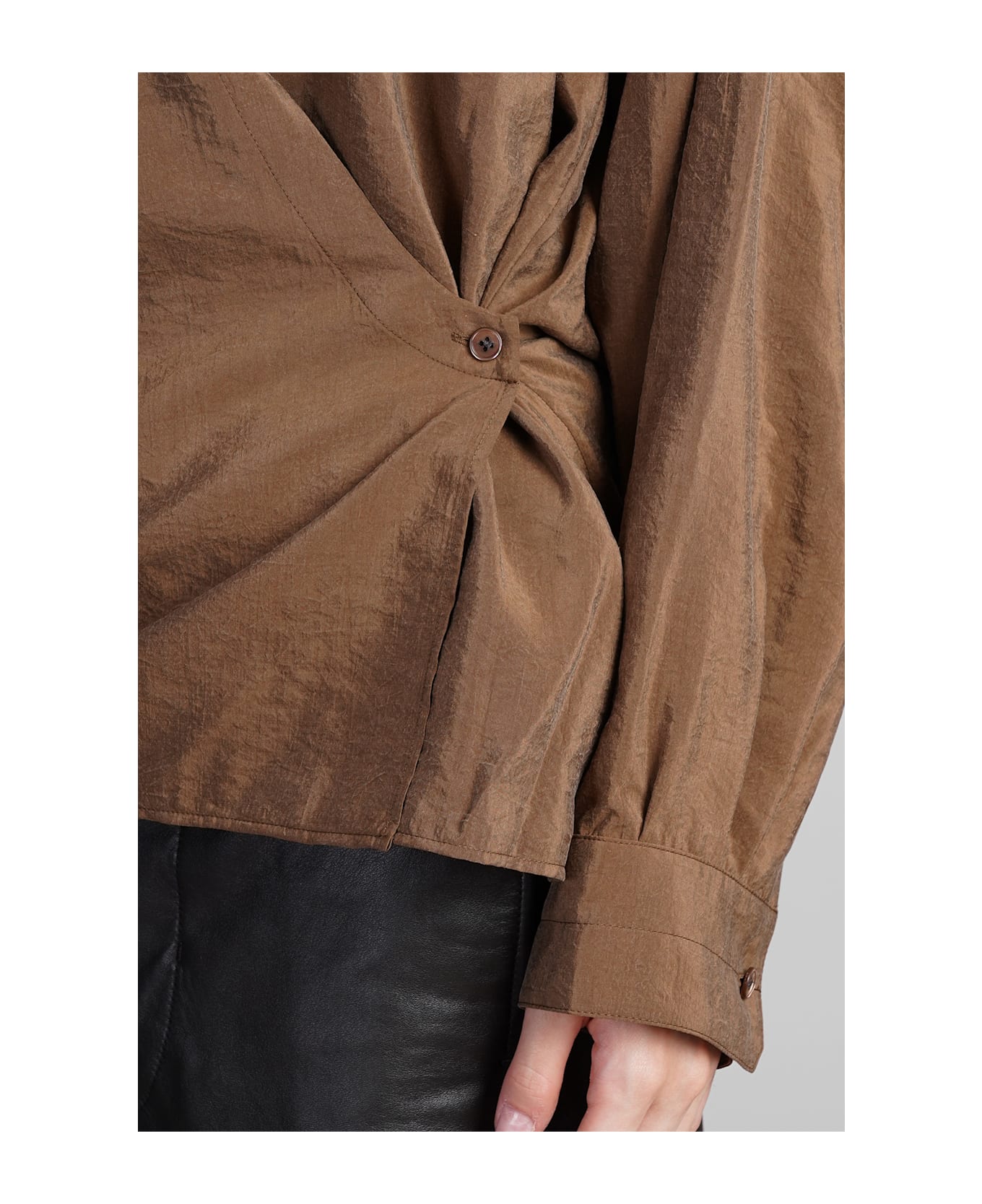 Lemaire Mud Silk Blend Shirt - HAVANA