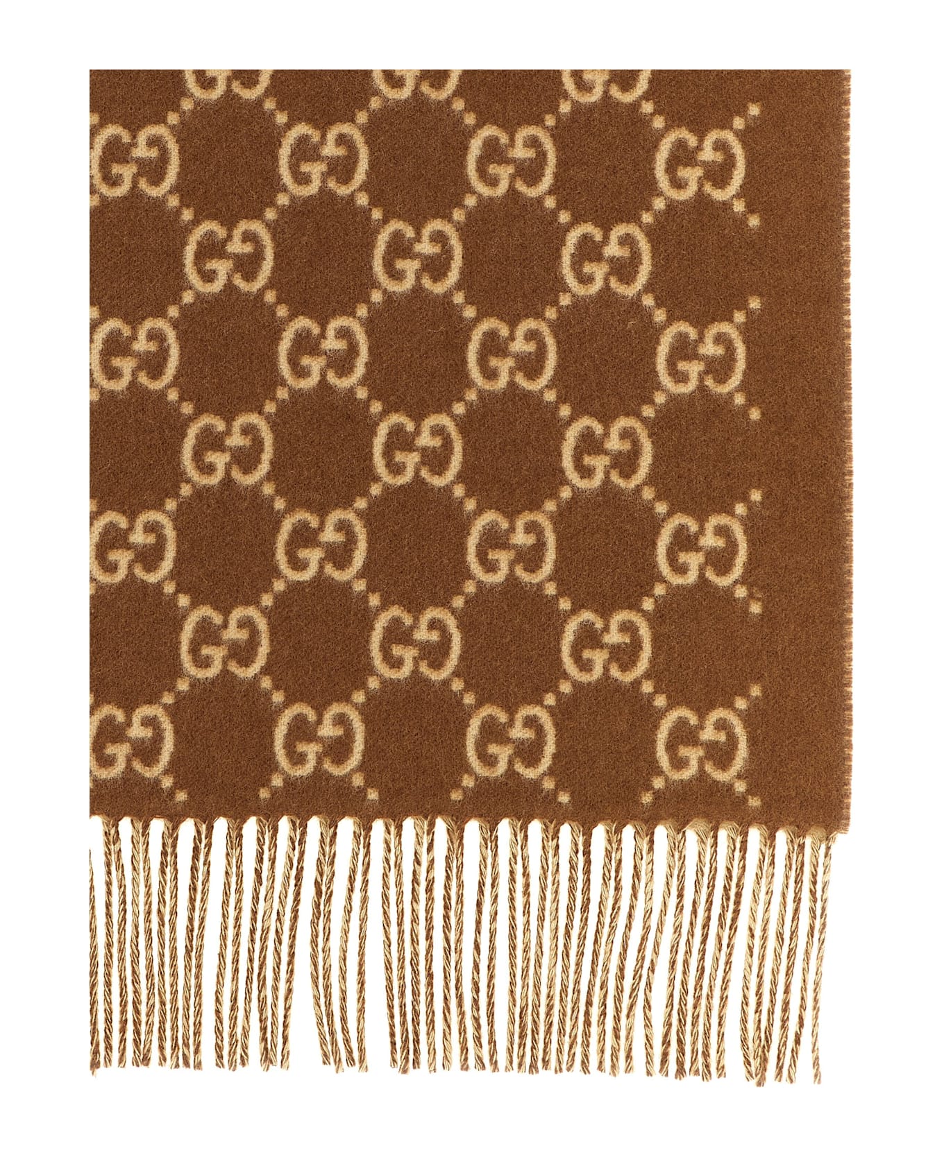 Gucci Gg Cashmere Scarf - Beige