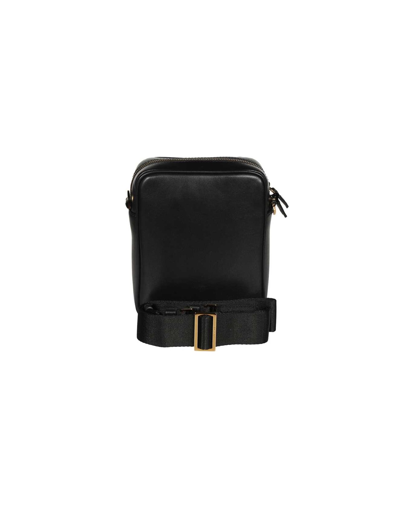 Versace Leather Messenger Bag - black