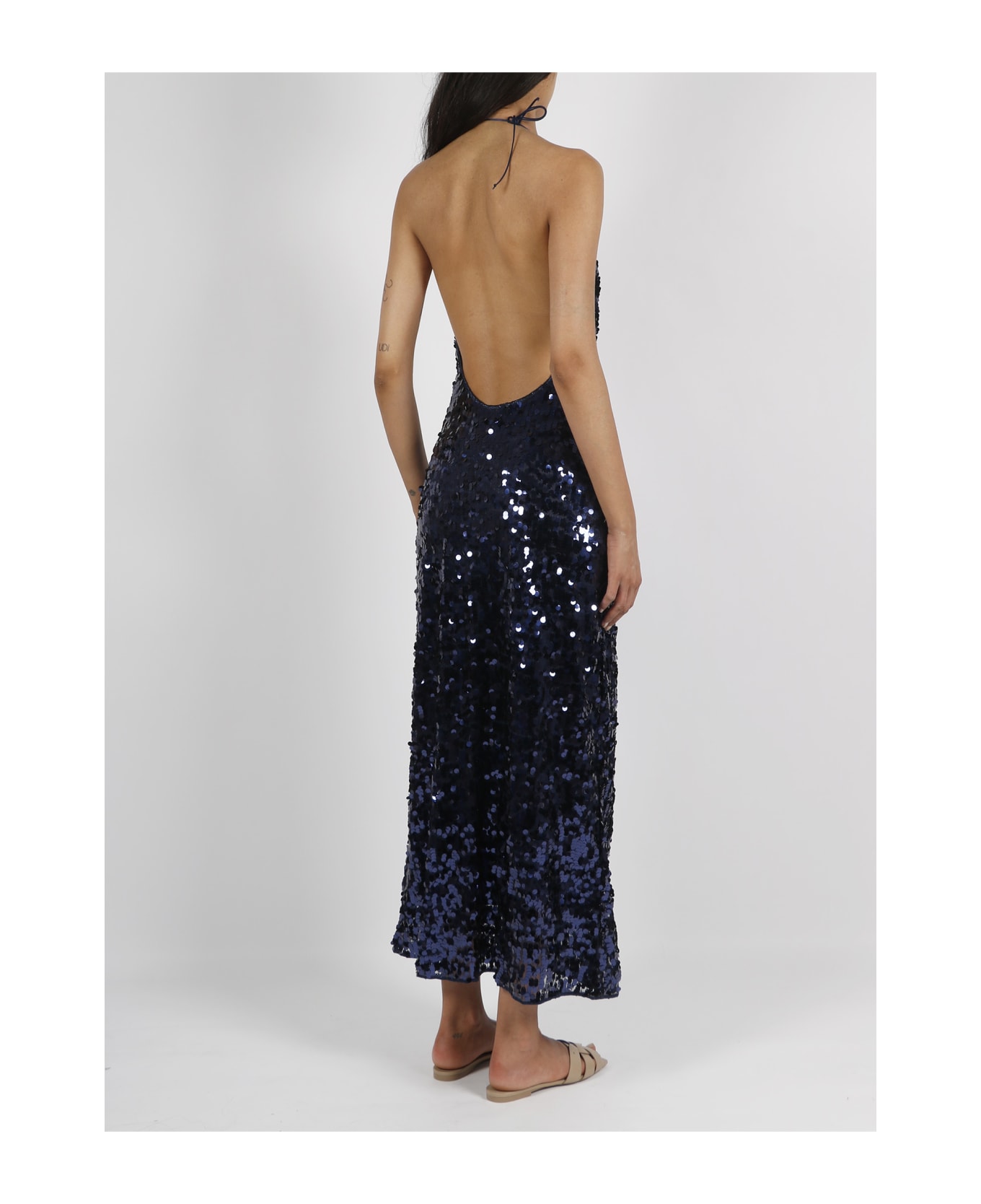 Oseree Night Sequins Long Dress - Blue