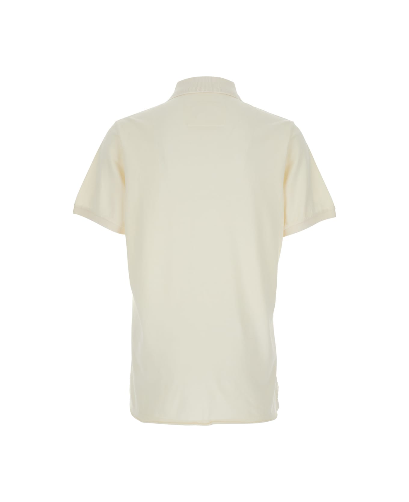 ERL White Polo With Classic Collar And Logo Lettering On The Front In Cotton Man - White