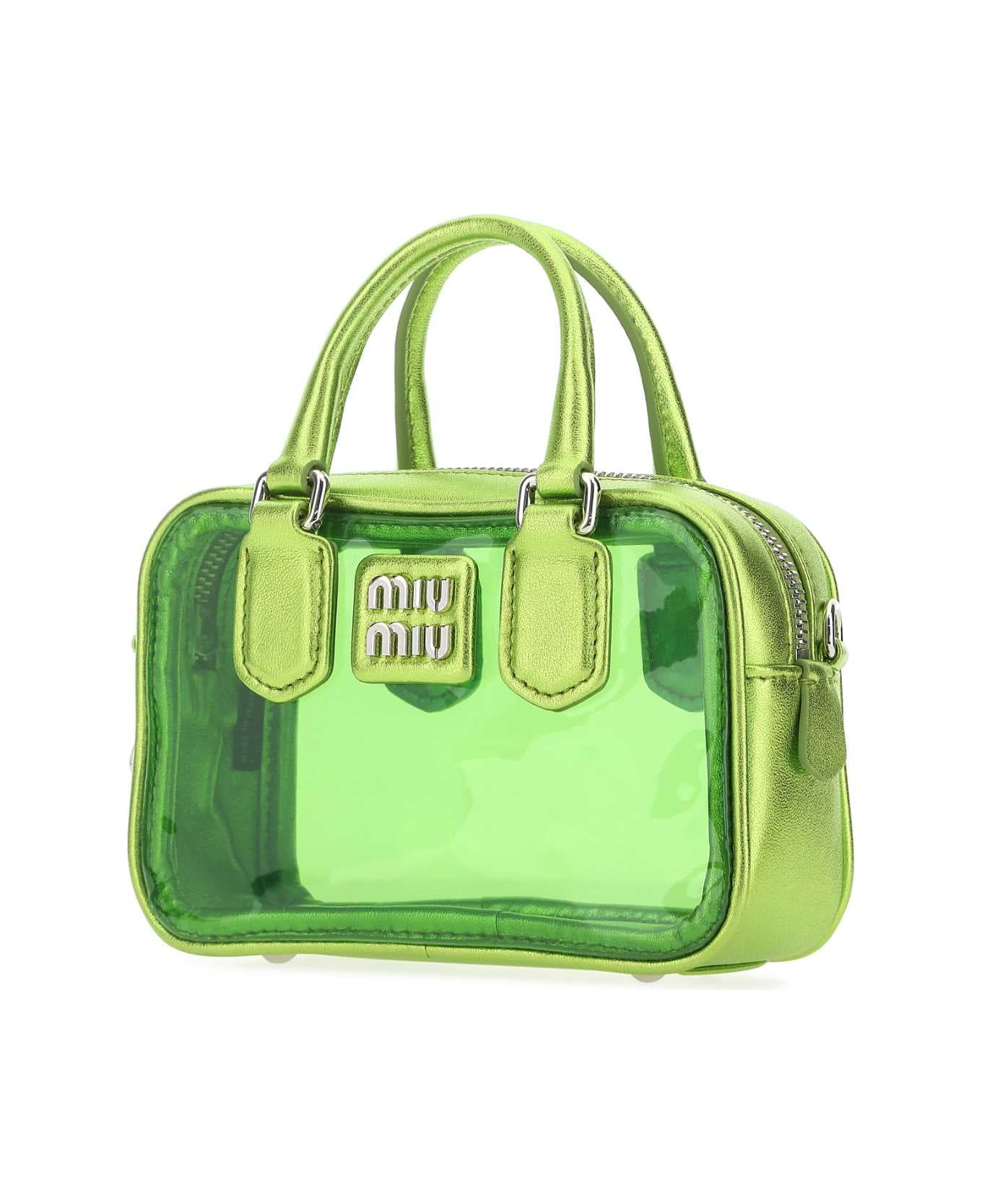 Miu Miu Green Leather And Pvc Mini Handbag - F03BQ