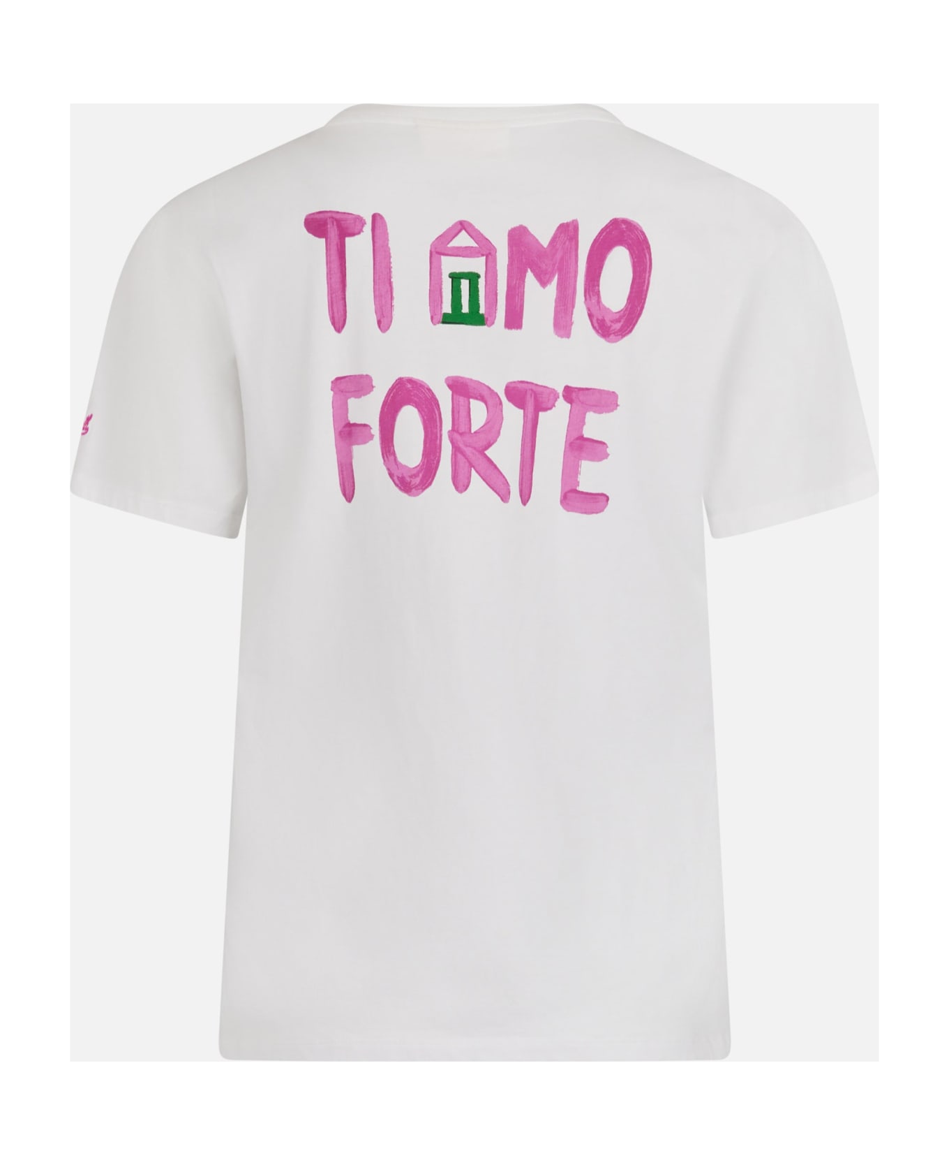 MC2 Saint Barth Woman Cotton Jersey Crewneck T-shirt Emilie With Amo Forte Print | Alle Boe Special Edition - WHITE