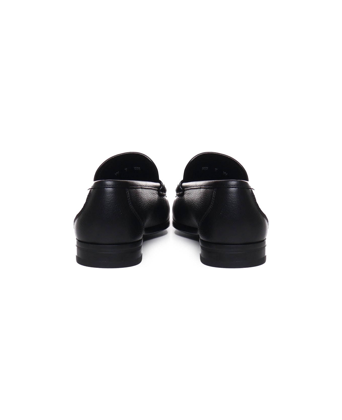 Ferragamo Loafers With Embossed Logo - Black ローファー＆デッキシューズ