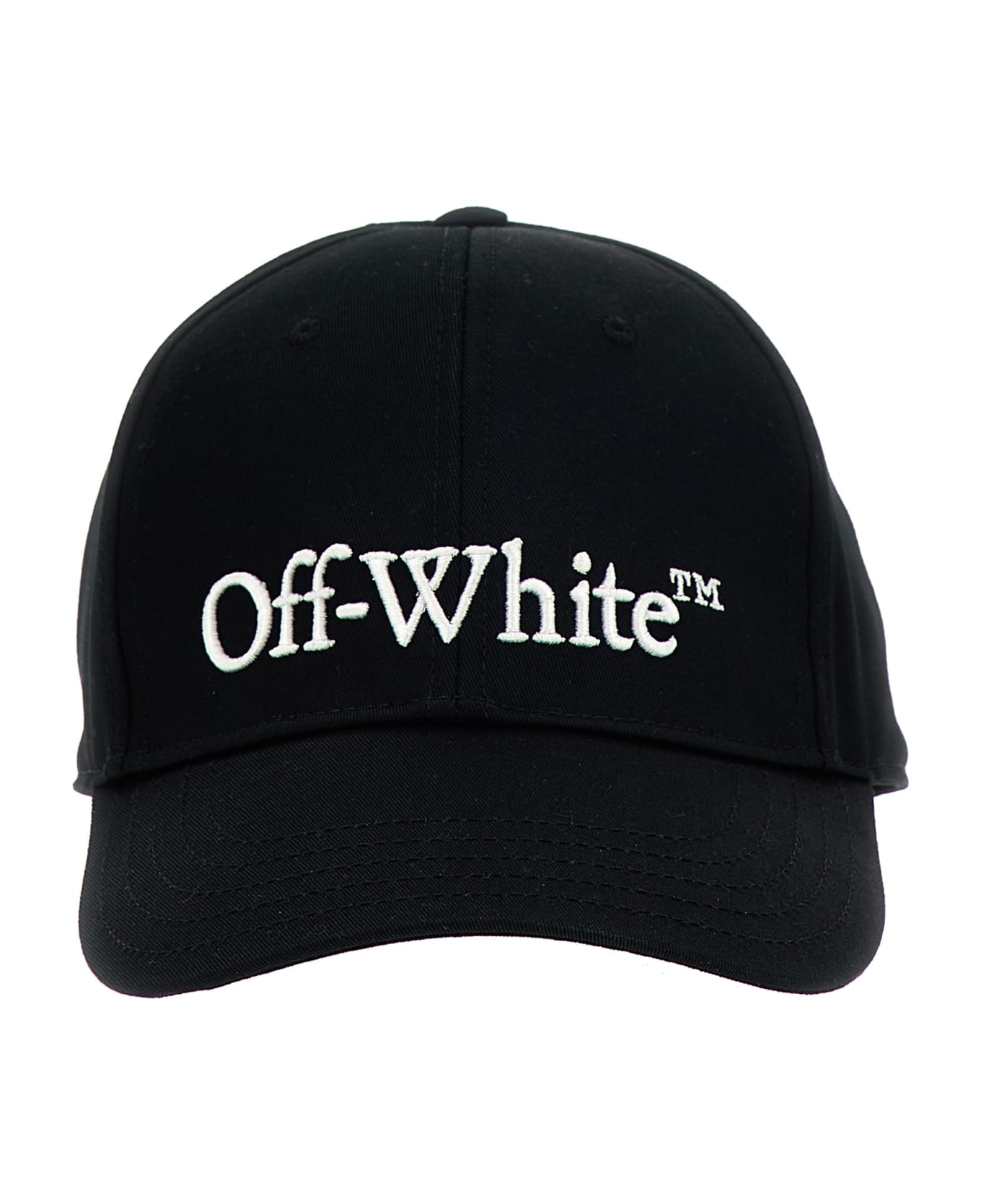 Off-White Logo Cotton Baseball Cap - Black white 帽子