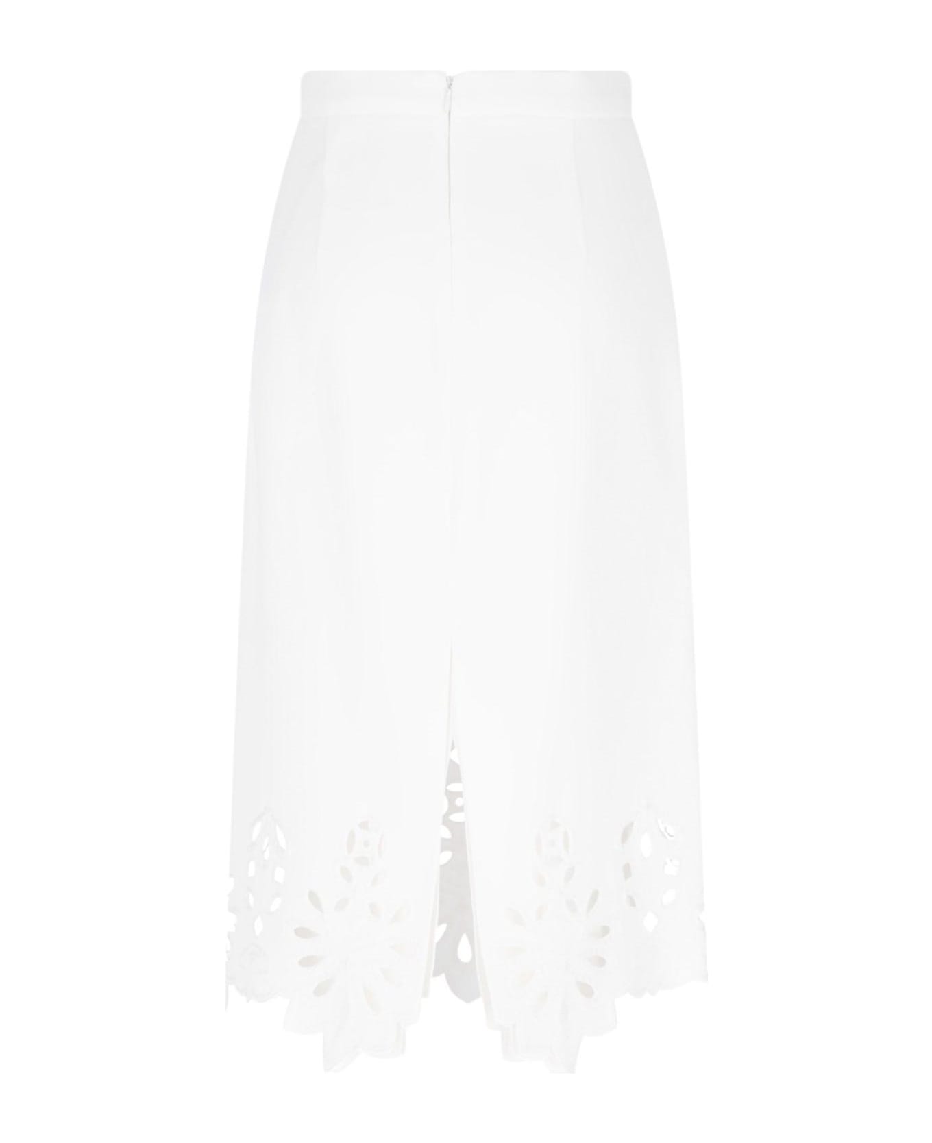 Ermanno Scervino Sangallo Midi Skirt - White スカート