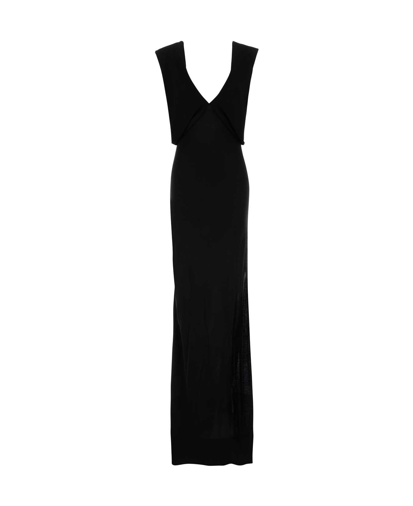Gucci Black Crepe Long Dress - Black