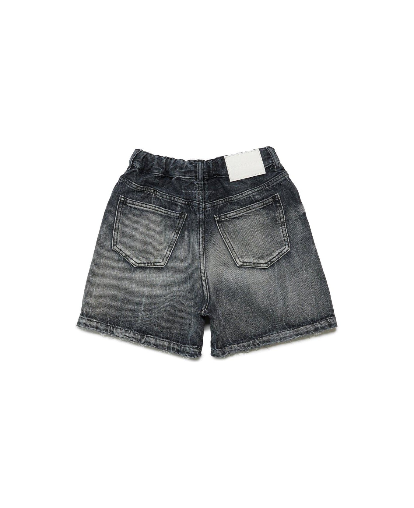 MM6 Maison Margiela Drawstring Waist Denim Shorts - Nero