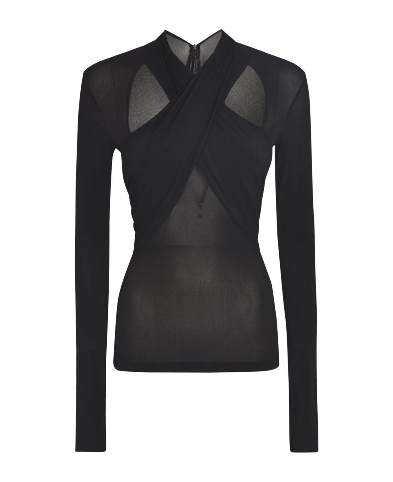 Isabel Marant Cut-out Detailed Crossover Neck Top - Black