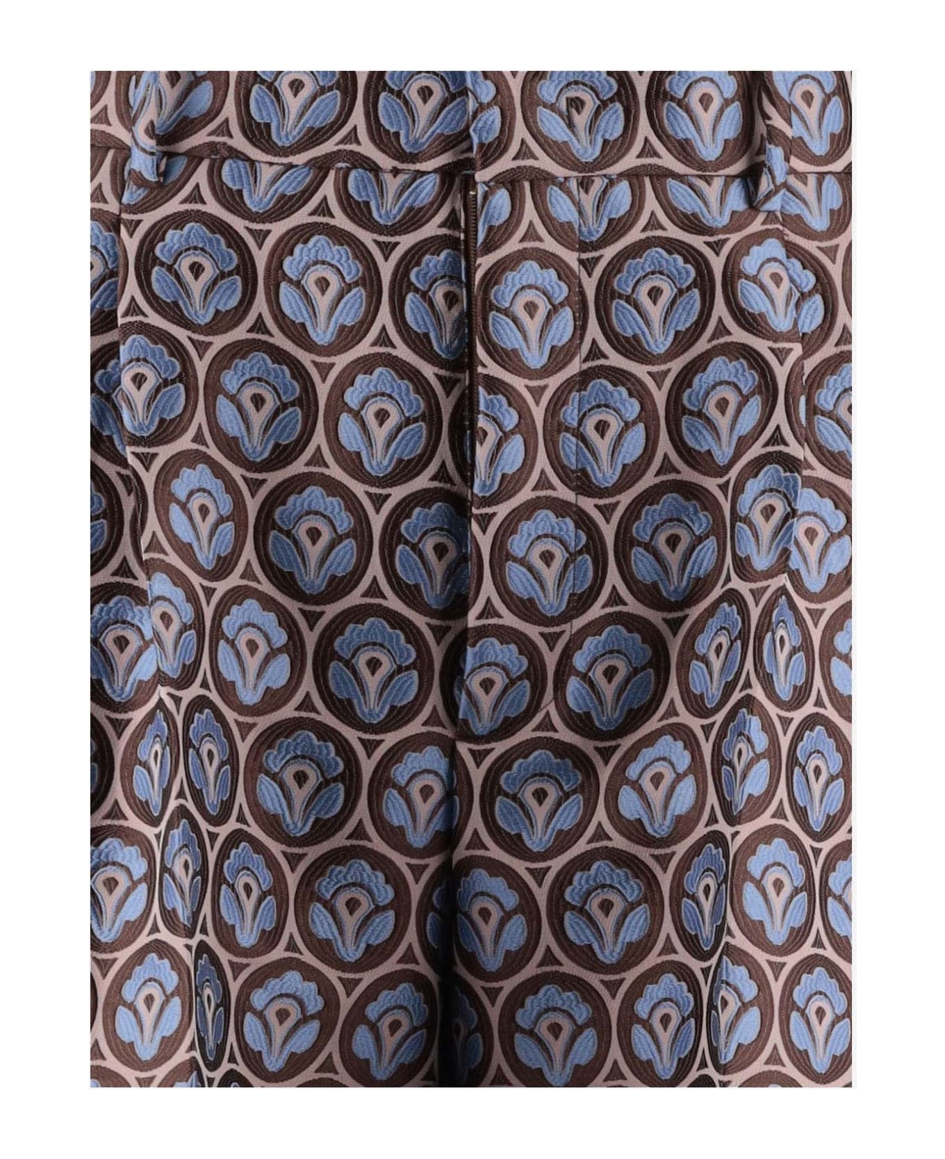 Etro Jacquard Pants With Pleats - Clear Blue