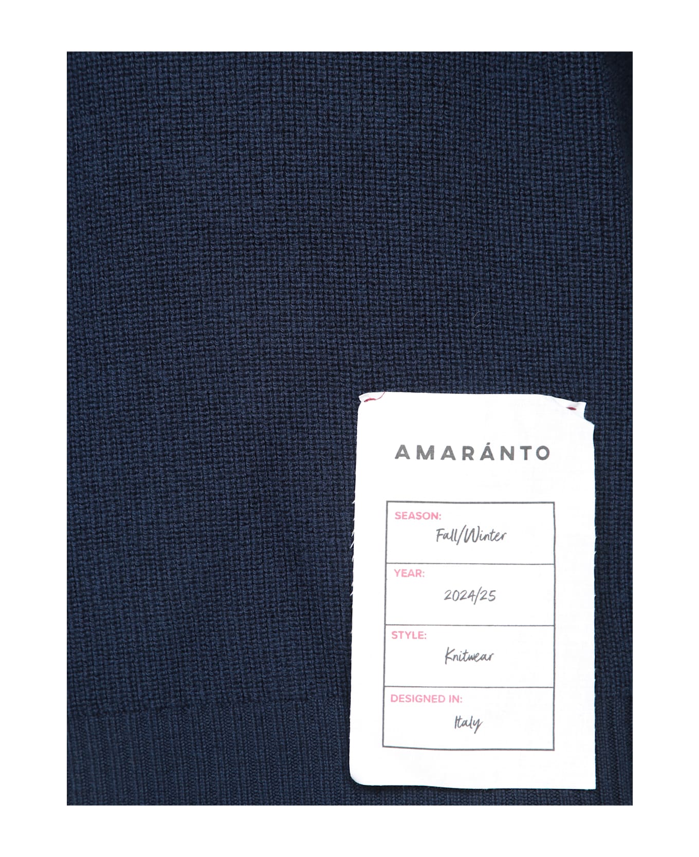 Amaranto Blue Wool Crewneck Sweater - Blue