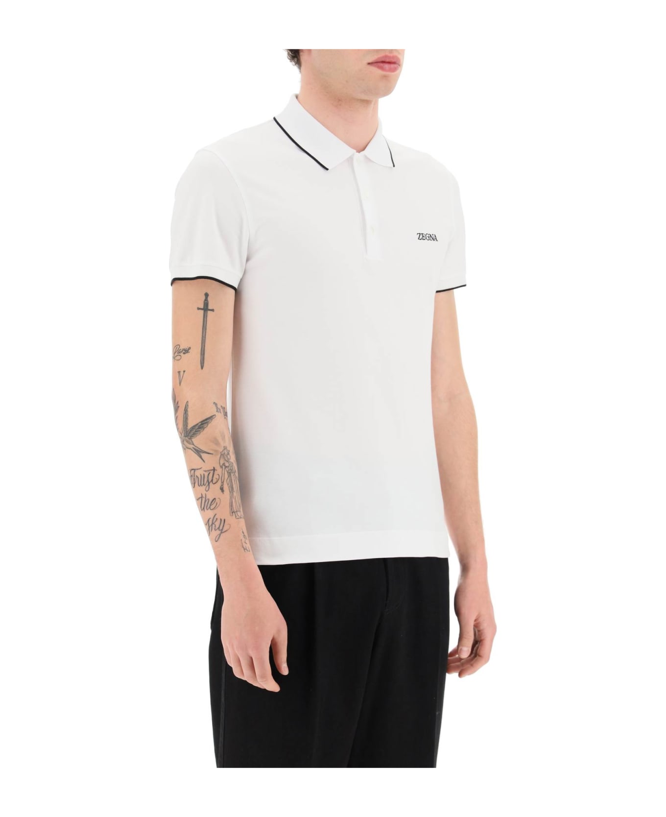 Zegna Logoed Cotton Polo Shirt