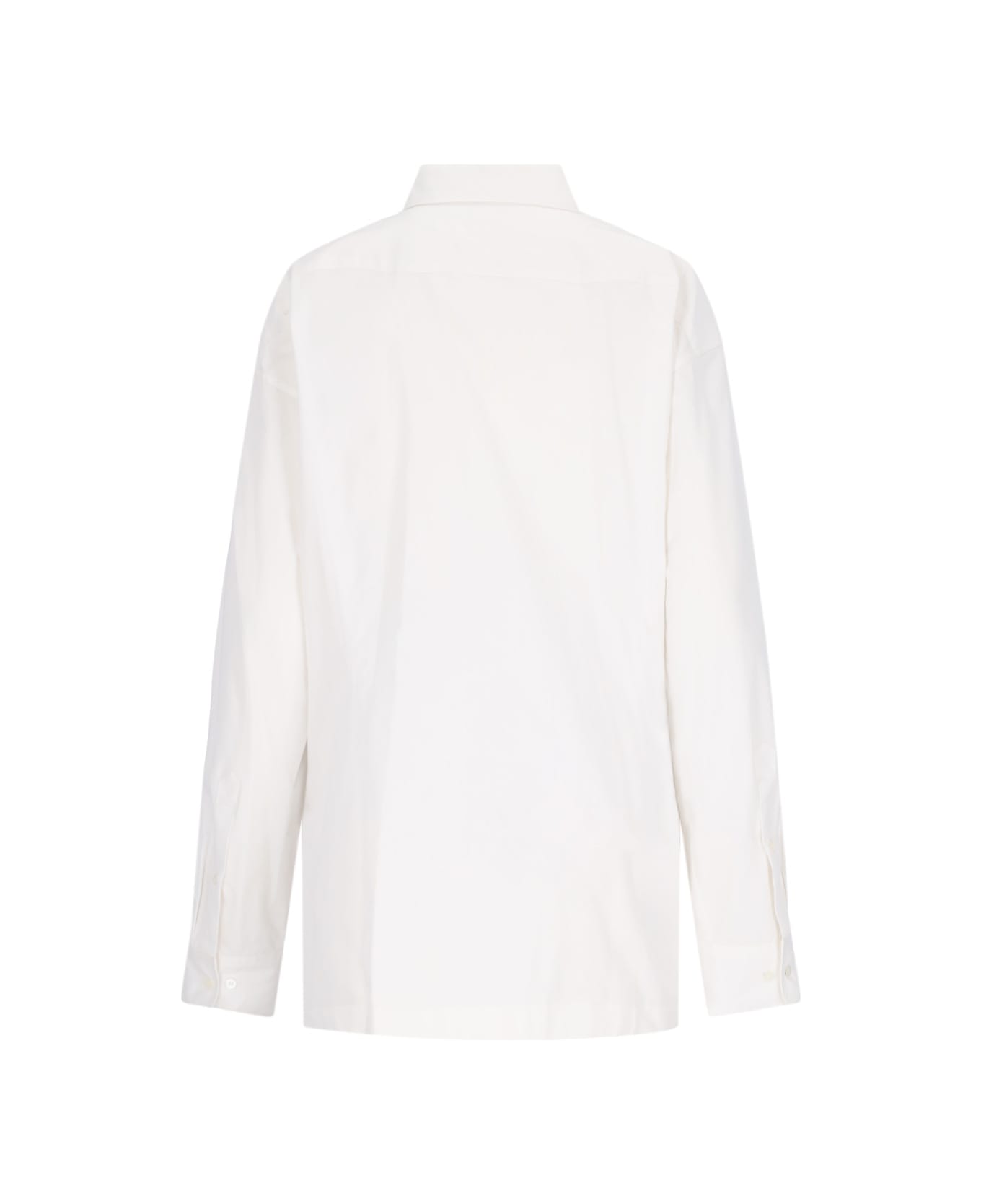 Dries Van Noten Oversized Shirt With Rhinestones - White