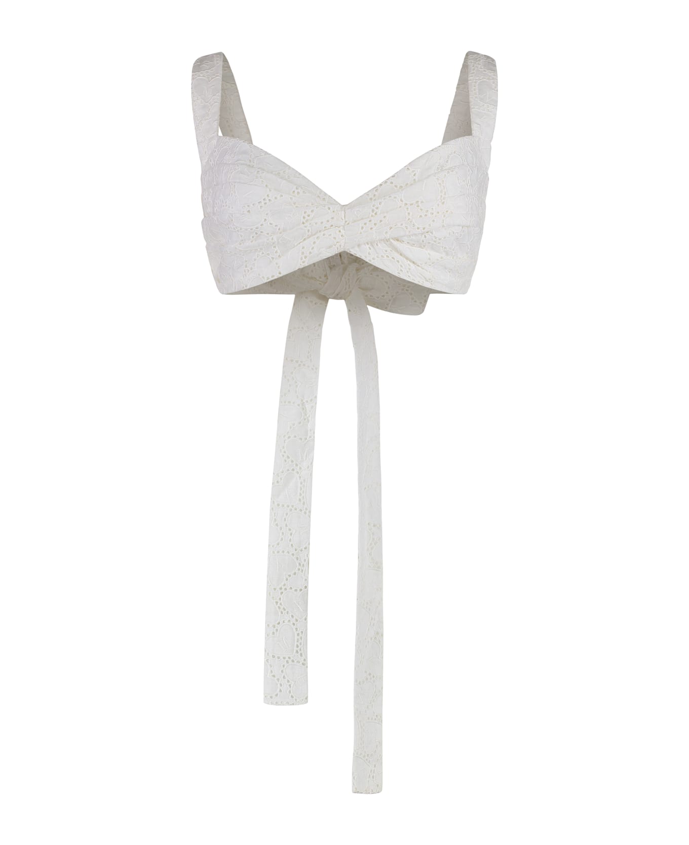 Zimmermann Crush Embroidered Linen Top - White