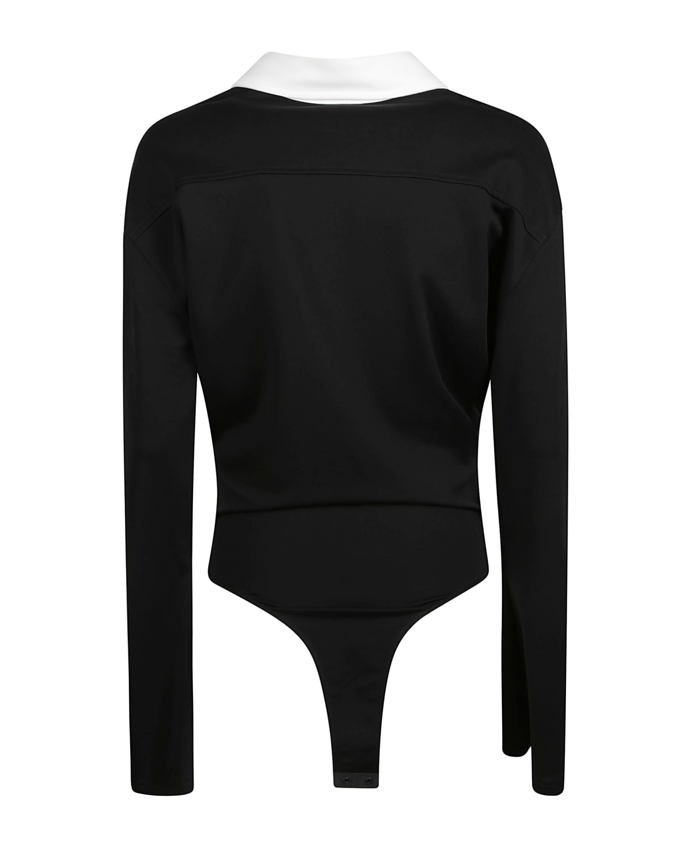 Courrèges Drop Jersey Shirt - Black ボディスーツ
