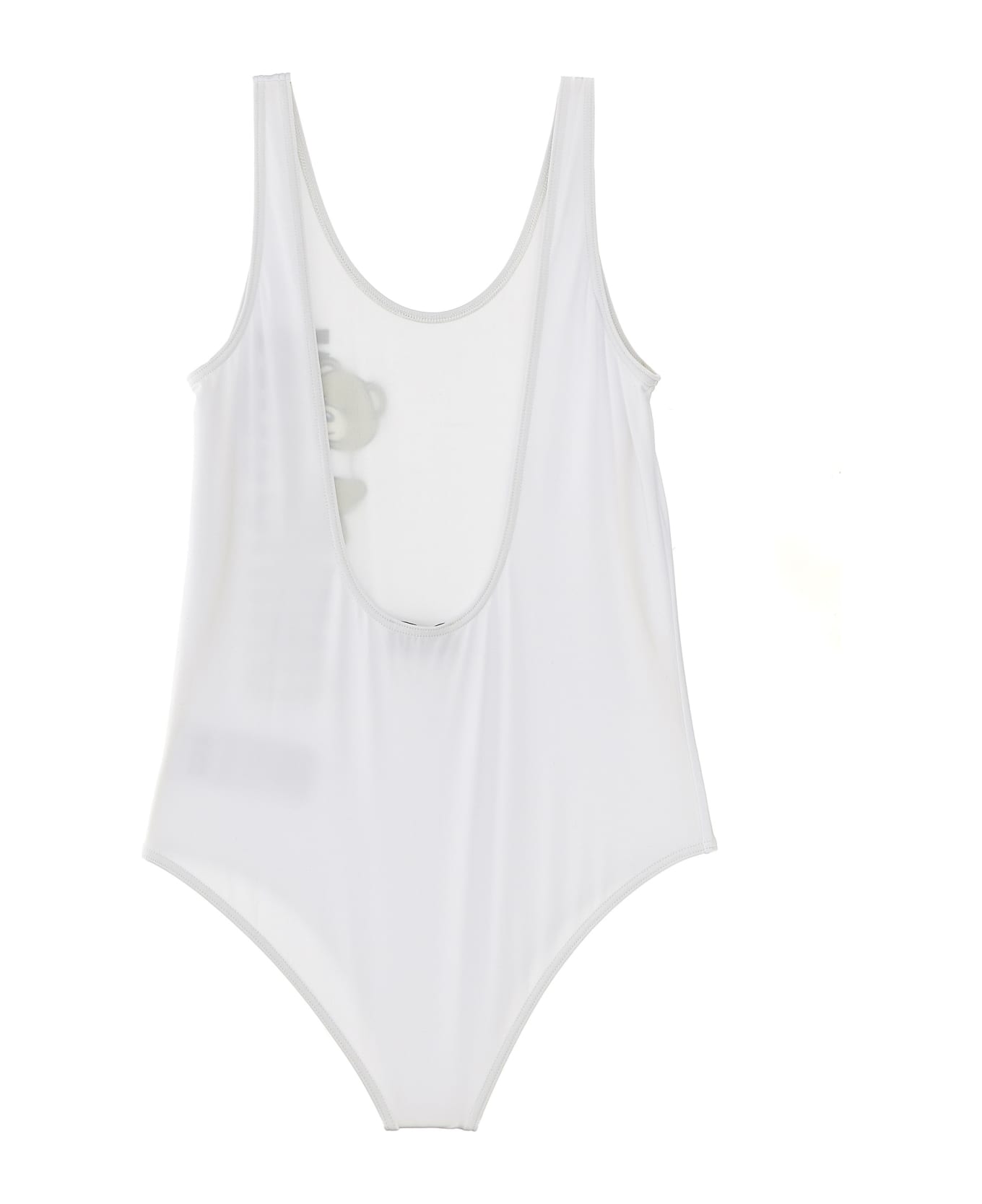 Moschino One-piece Swimsuit With Logo Print - White