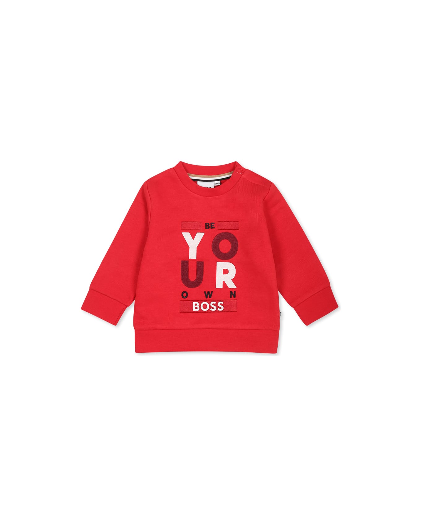 Hugo Boss Red Sweatshirt For Baby Boy With Logo - Red
