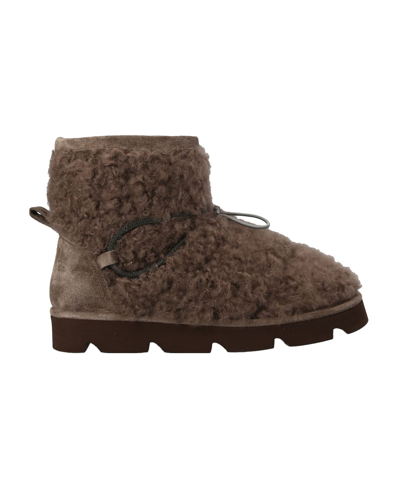 Brunello Cucinelli 'monile' Fur Boots - Brown