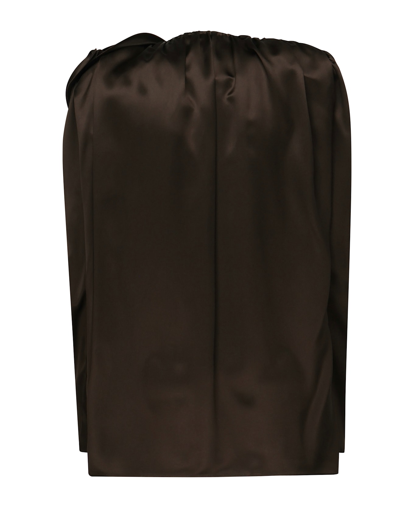 Magda Butrym Classic Silk Blouse With Application - Brown