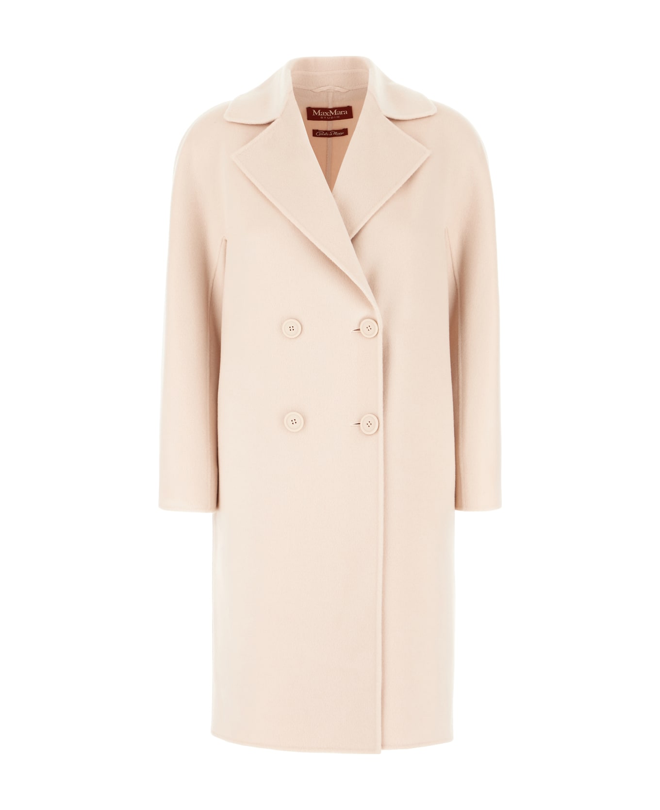 Max Mara Studio Pink Cashmere And Wool Coat - NUDE